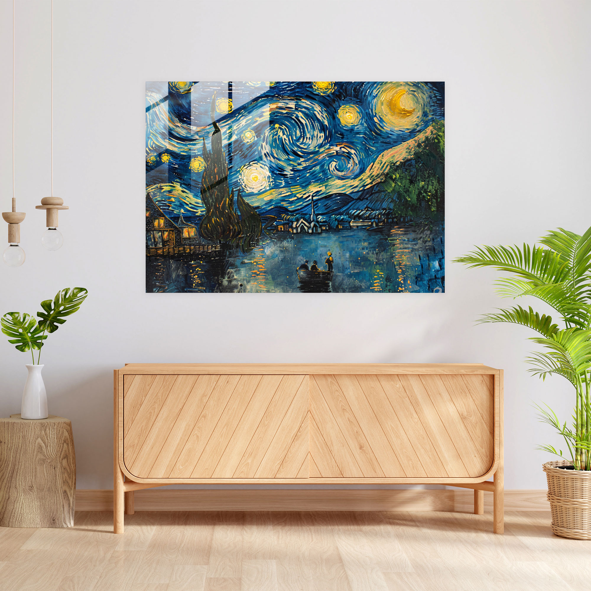 Vincent Van Gogh Glass Print - Starry Night - Vincent Van Gogh, Vincent Van Gogh, Glass Print, Glass Wall Art