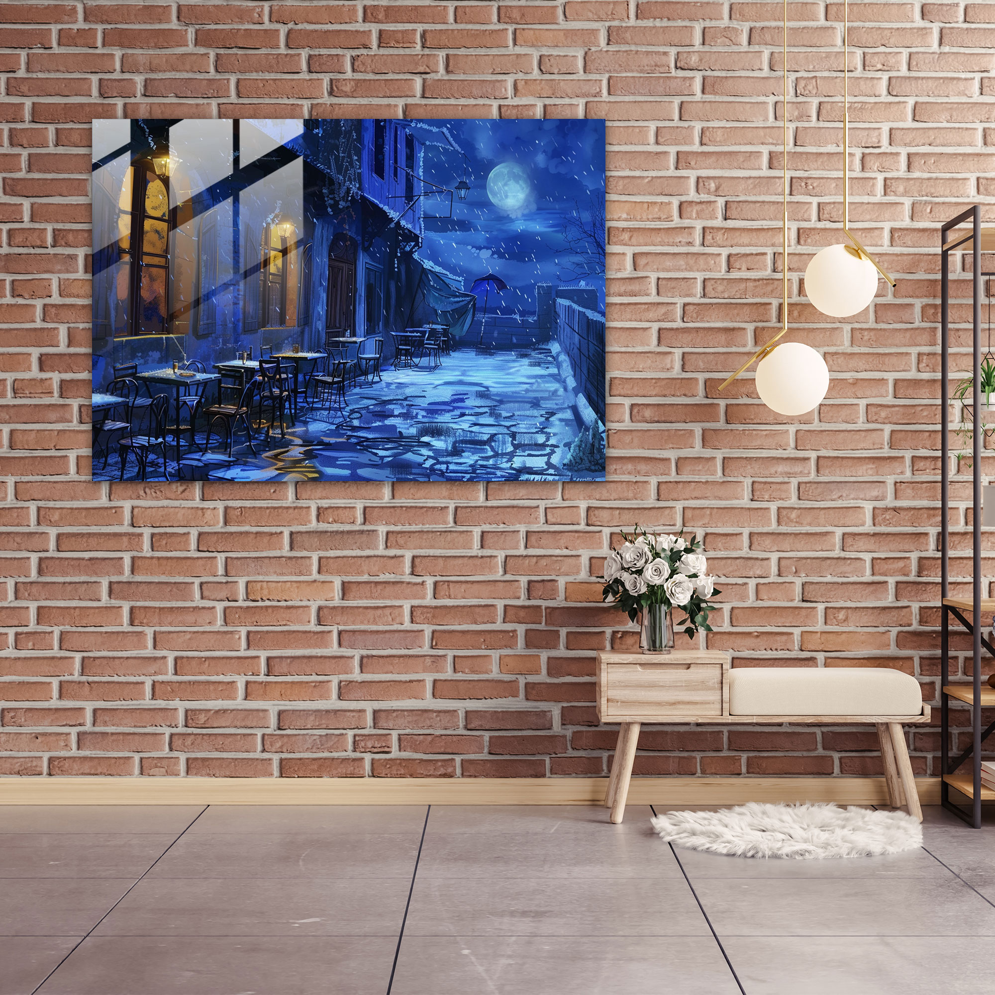 Vincent Van Gogh Home Decoration - Cafe Terrace At Night - Vincent Van Gogh, Glass Wall Art, Wall Decoration, Glass Print