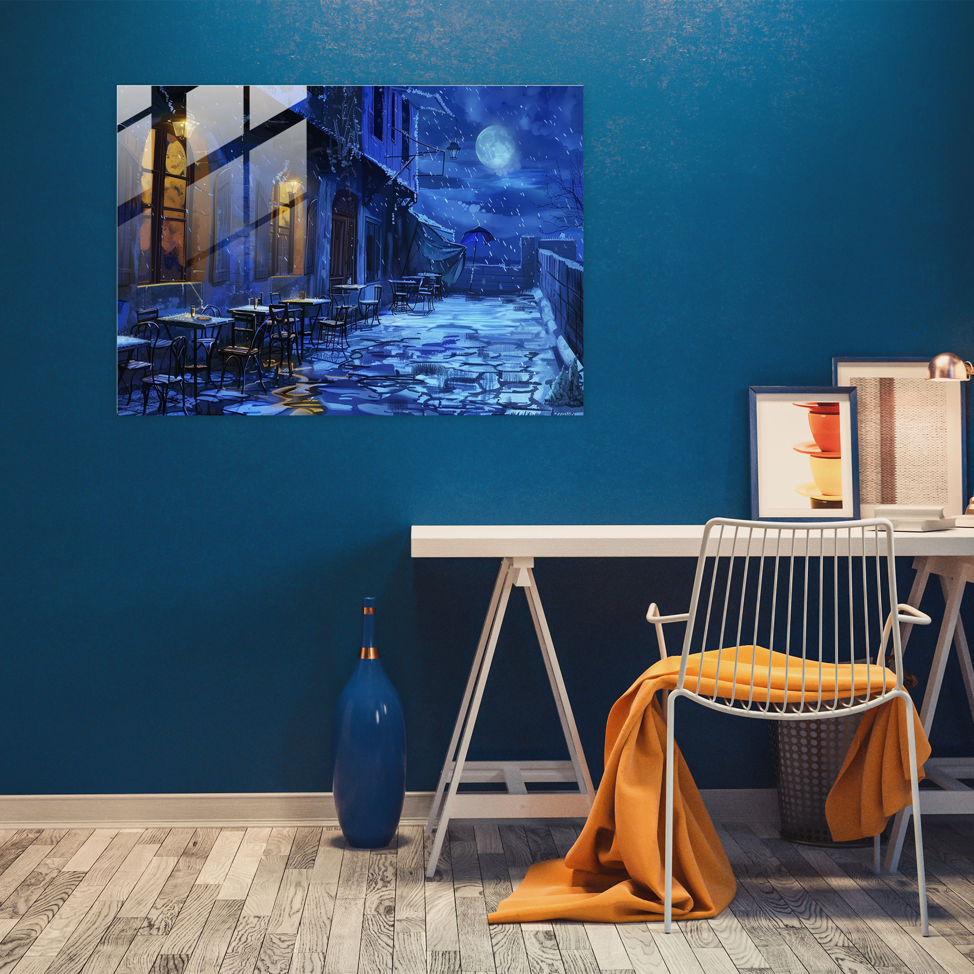 Vincent Van Gogh Home Decoration - Cafe Terrace At Night - Vincent Van Gogh, Glass Wall Art, Wall Decoration, Glass Print