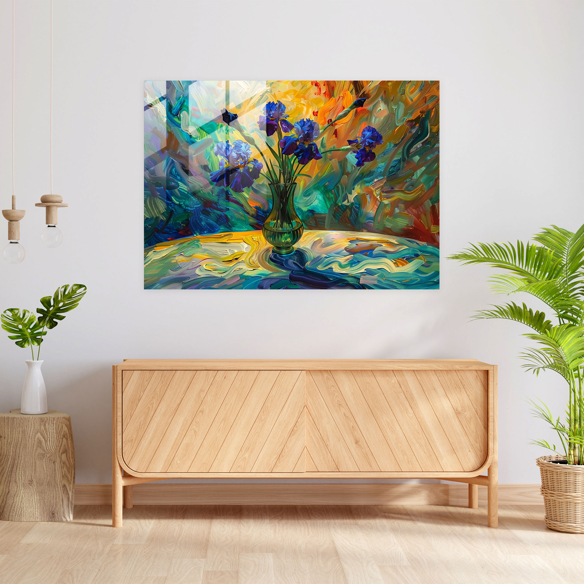 Vincent Van Gogh Wall Decoration - Irises - Vincent Van Gogh, Wall Decoration, Glass Art, Glass Wall Art