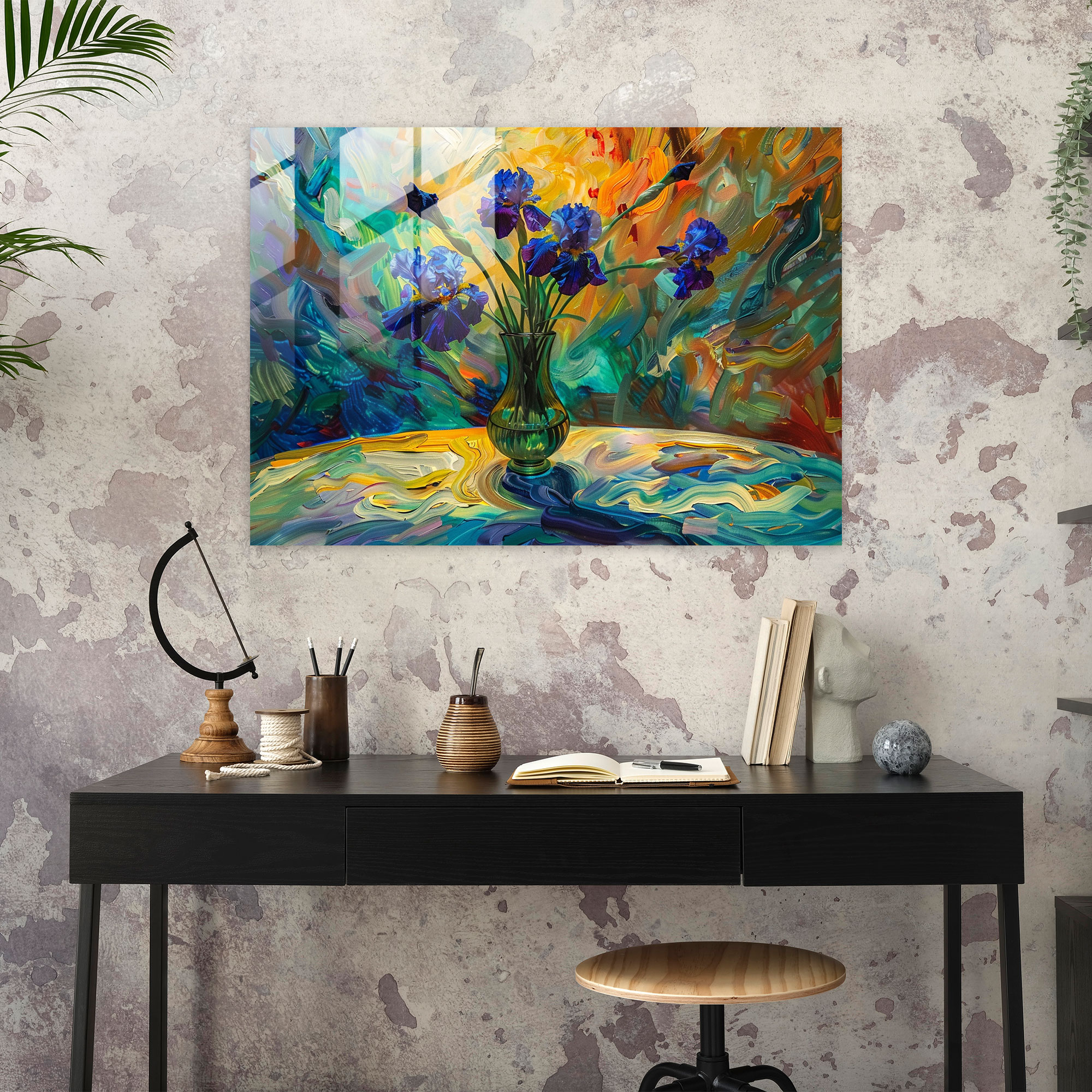 Vincent Van Gogh Wall Decoration - Irises - Vincent Van Gogh, Wall Decoration, Glass Art, Glass Wall Art
