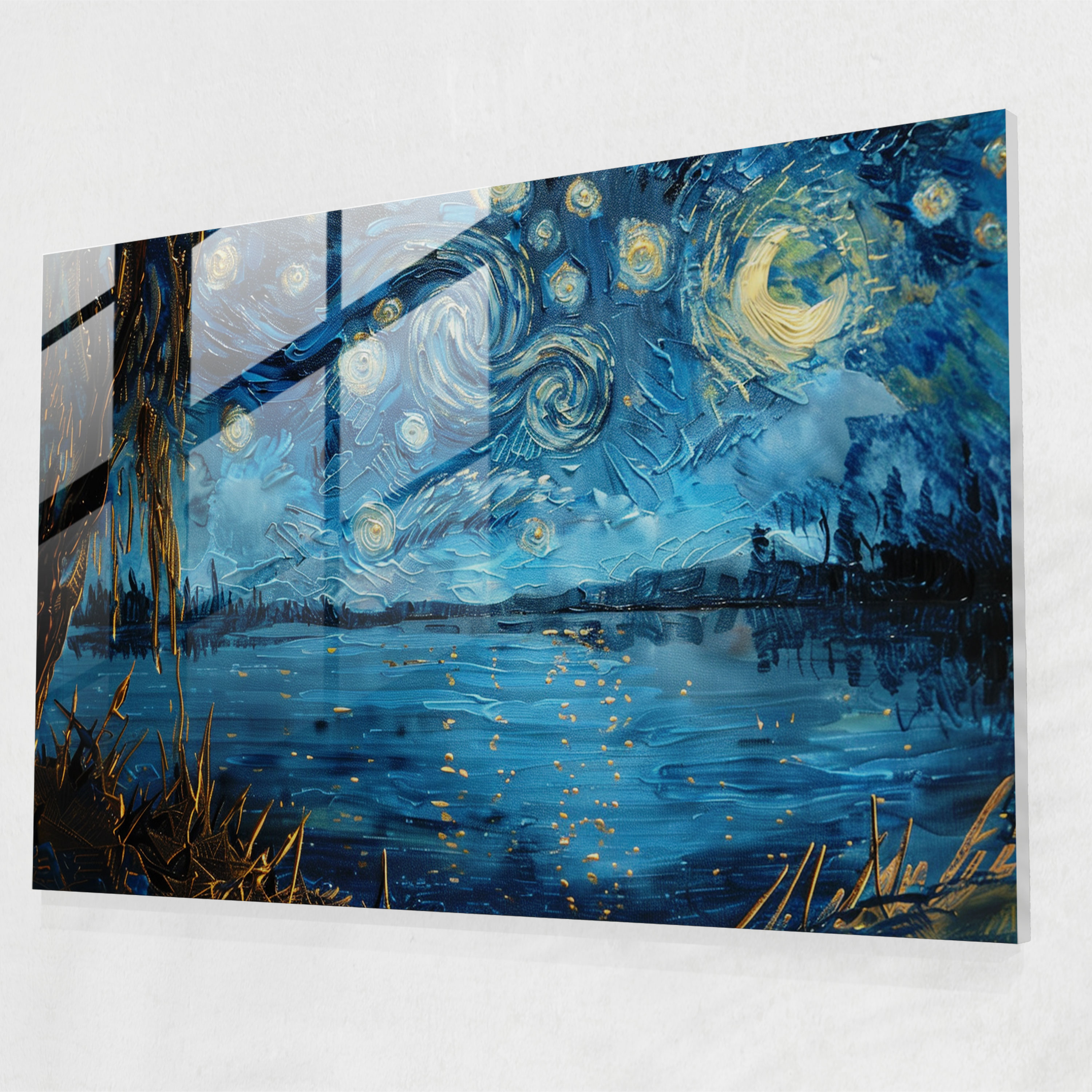 Vincent Van Gogh Glass Art - The Starry Night Over The Rhône - Vincent Van Gogh, Glass Art, Wall Decoration, Modern Art