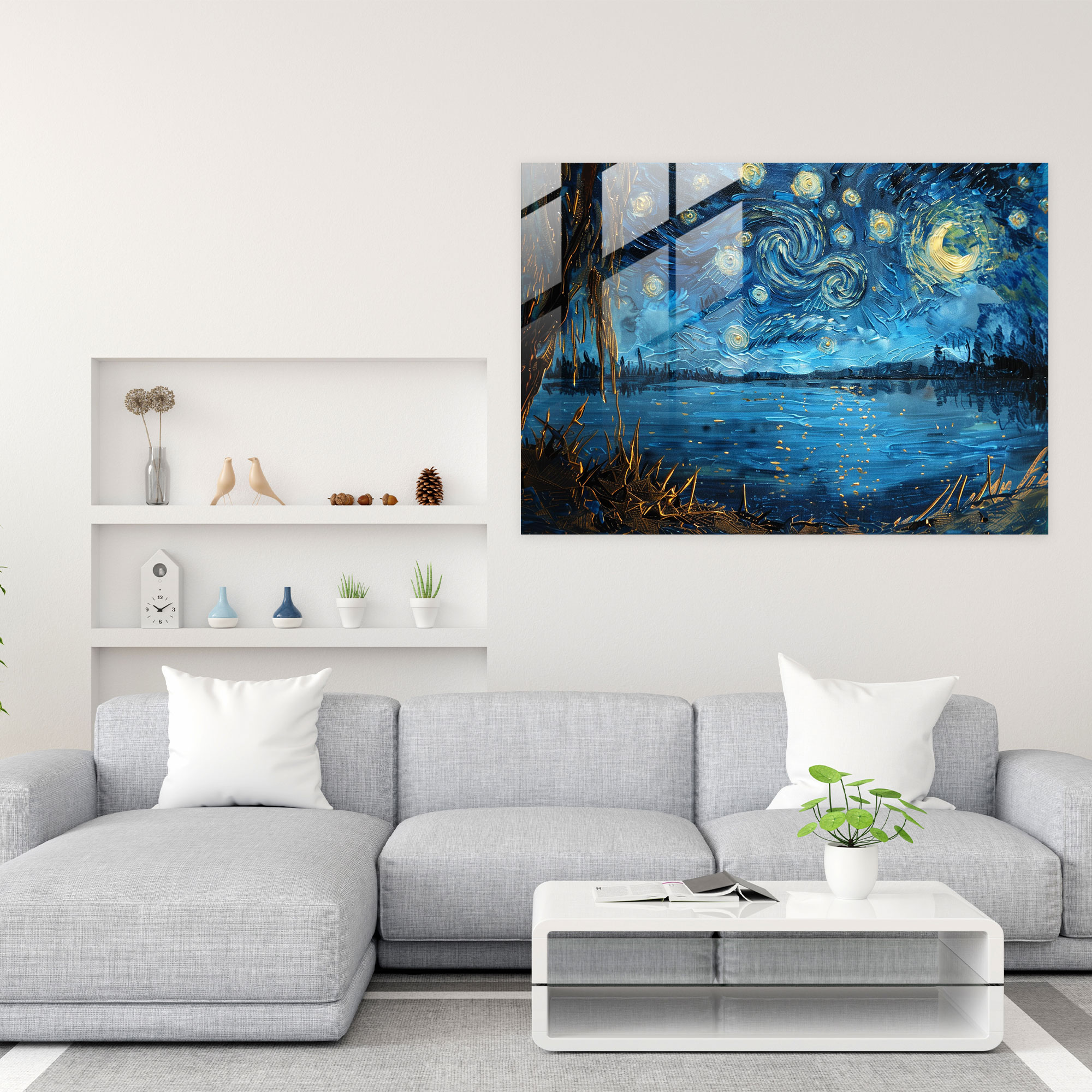 Vincent Van Gogh Glass Art - The Starry Night Over The Rhône - Vincent Van Gogh, Glass Art, Wall Decoration, Modern Art