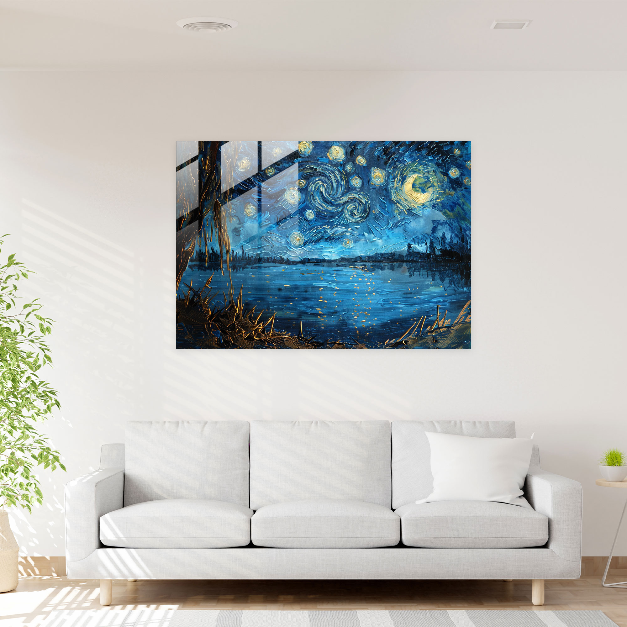 Vincent Van Gogh Glass Art - The Starry Night Over The Rhône - Vincent Van Gogh, Glass Art, Wall Decoration, Modern Art
