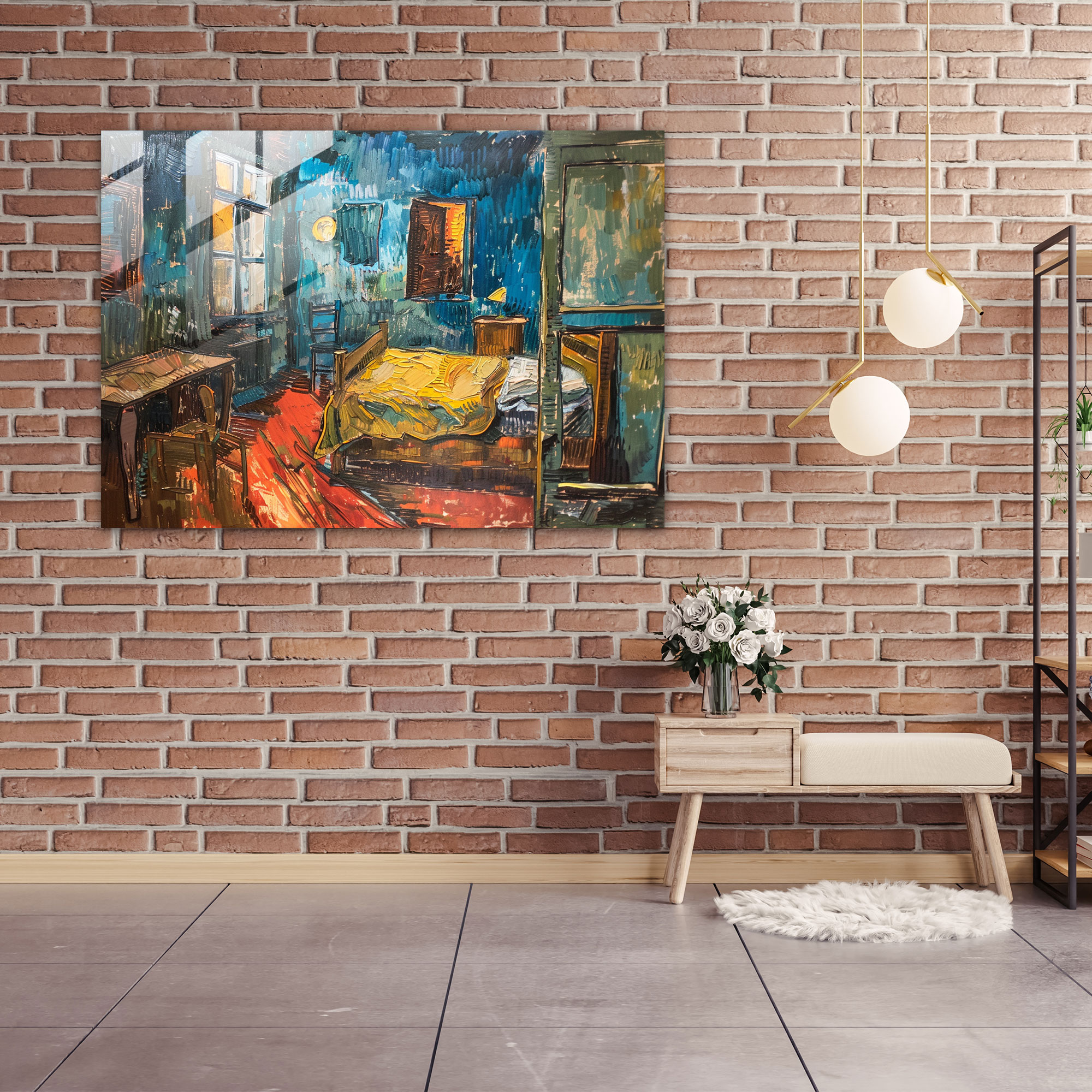 Vincent Van Gogh Home Decoration - The Bedroom - Vincent Van Gogh, Glass Art, Glass Wall Art, Vincent Van Gogh