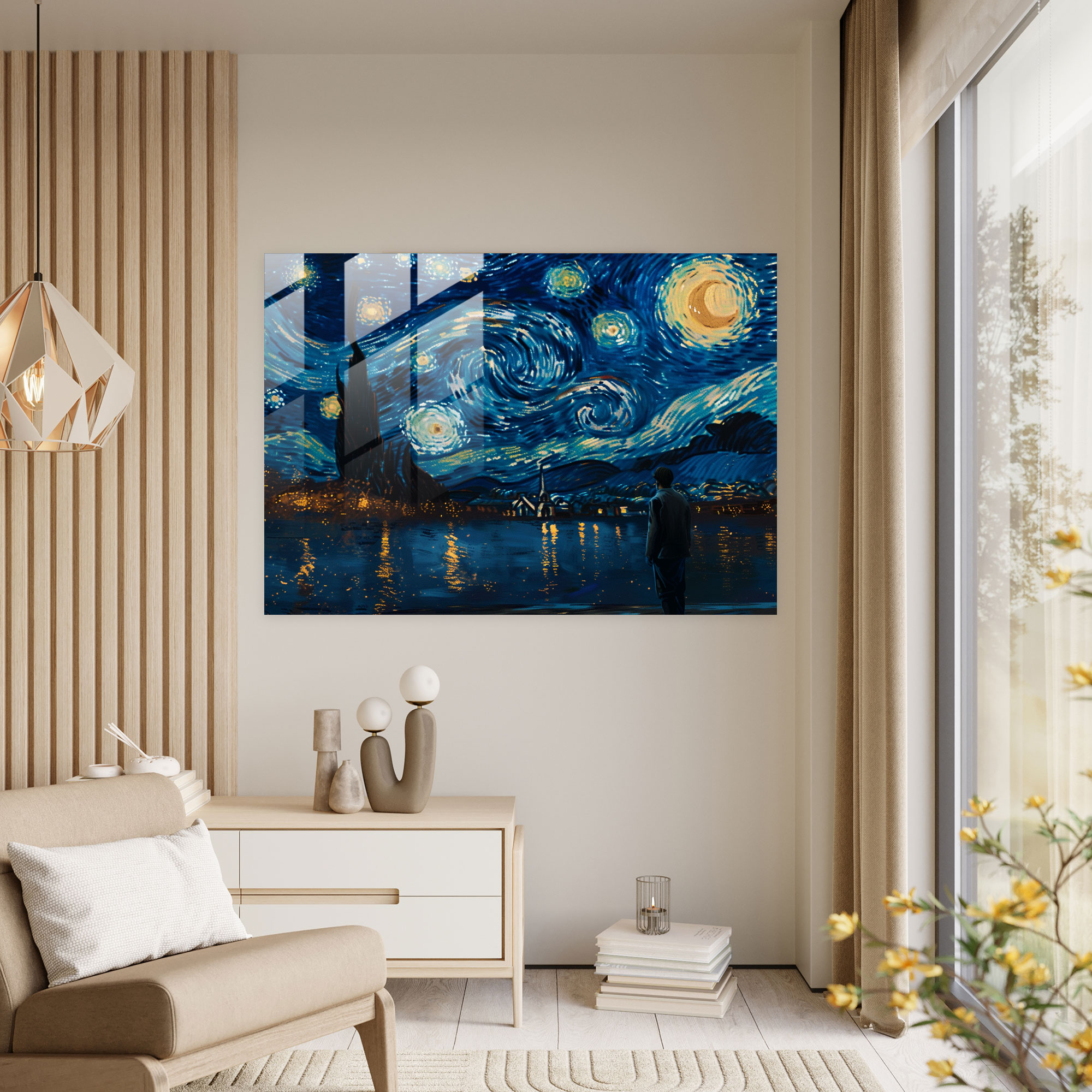 Vincent Van Gogh Wall Decoration - Starry Night - Vincent Van Gogh, Glass Art, Modern Art, Home Decoration