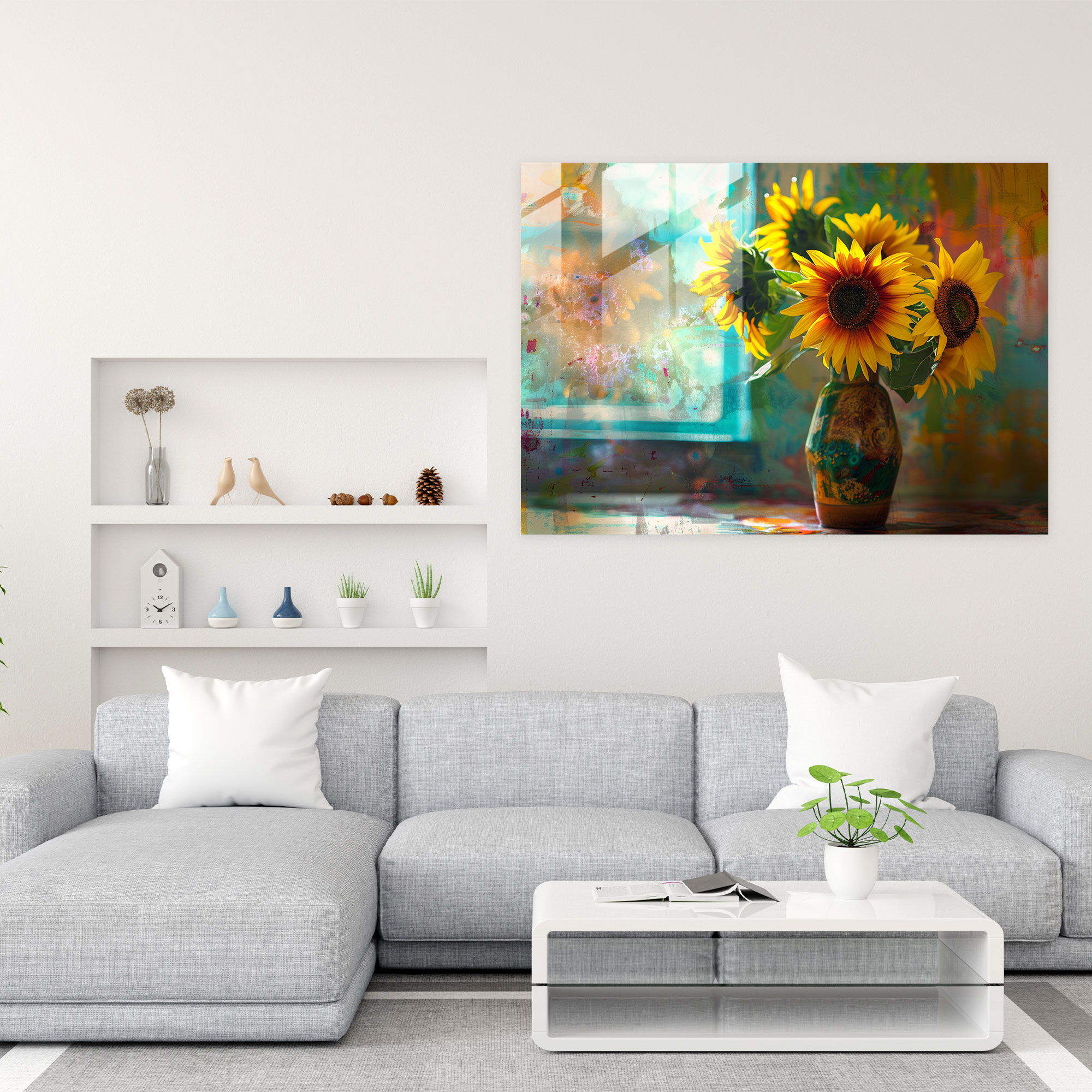 Vincent Van Gogh Glass Wall Art – Sunflowers In A Vase - Vincent Van Gogh, Glass Wall Art, Sunflowers, Vincent Van Gogh