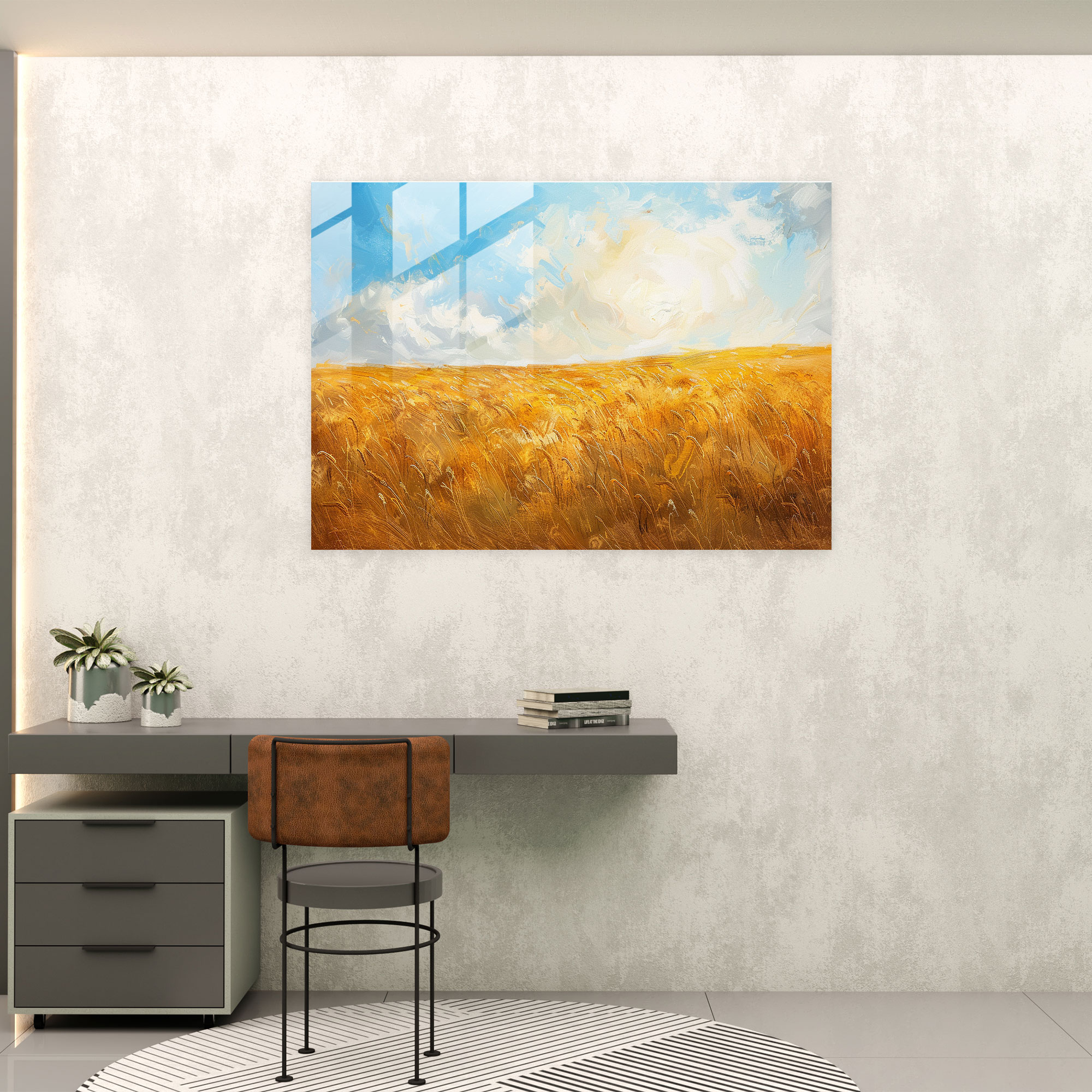 Vincent Van Gogh Glass Print – Golden Wheat Field - Vincent Van Gogh, Glass Print, Vincent Van Gogh, Wall Decoration