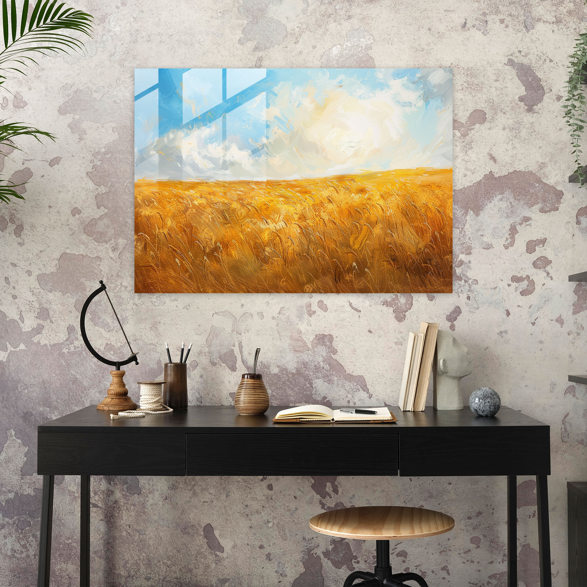 Vincent Van Gogh Glass Print – Golden Wheat Field - Vincent Van Gogh, Glass Print, Vincent Van Gogh, Wall Decoration