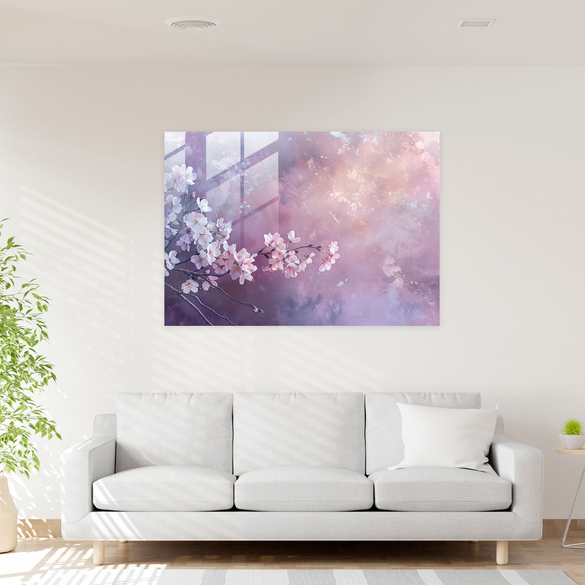 Vincent Van Gogh Glass Print – Delicate Cherry Blossoms - Vincent Van Gogh, Vincent Van Gogh, Cherry Blossoms, Glass Print