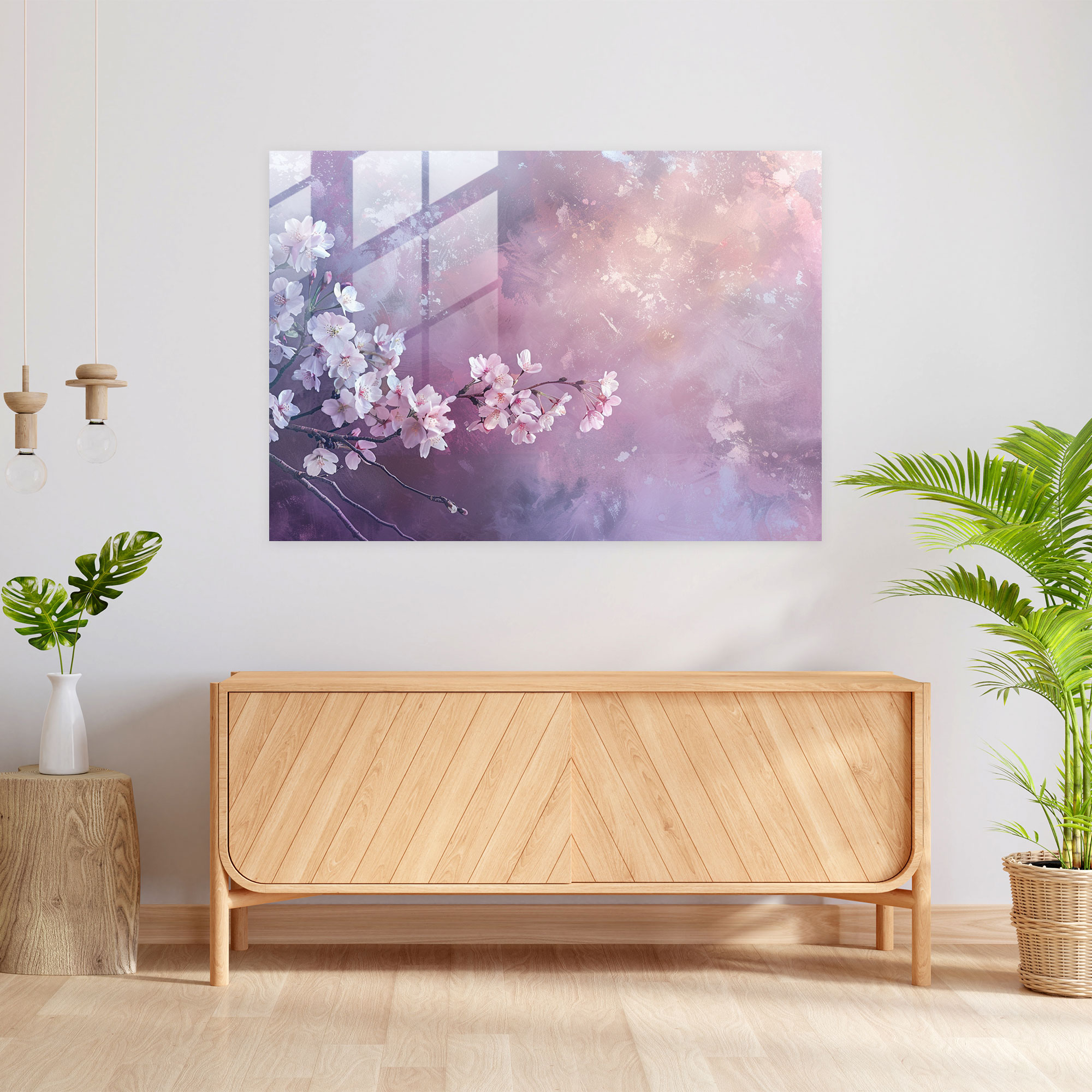 Vincent Van Gogh Glass Print – Delicate Cherry Blossoms - Vincent Van Gogh, Vincent Van Gogh, Cherry Blossoms, Glass Print