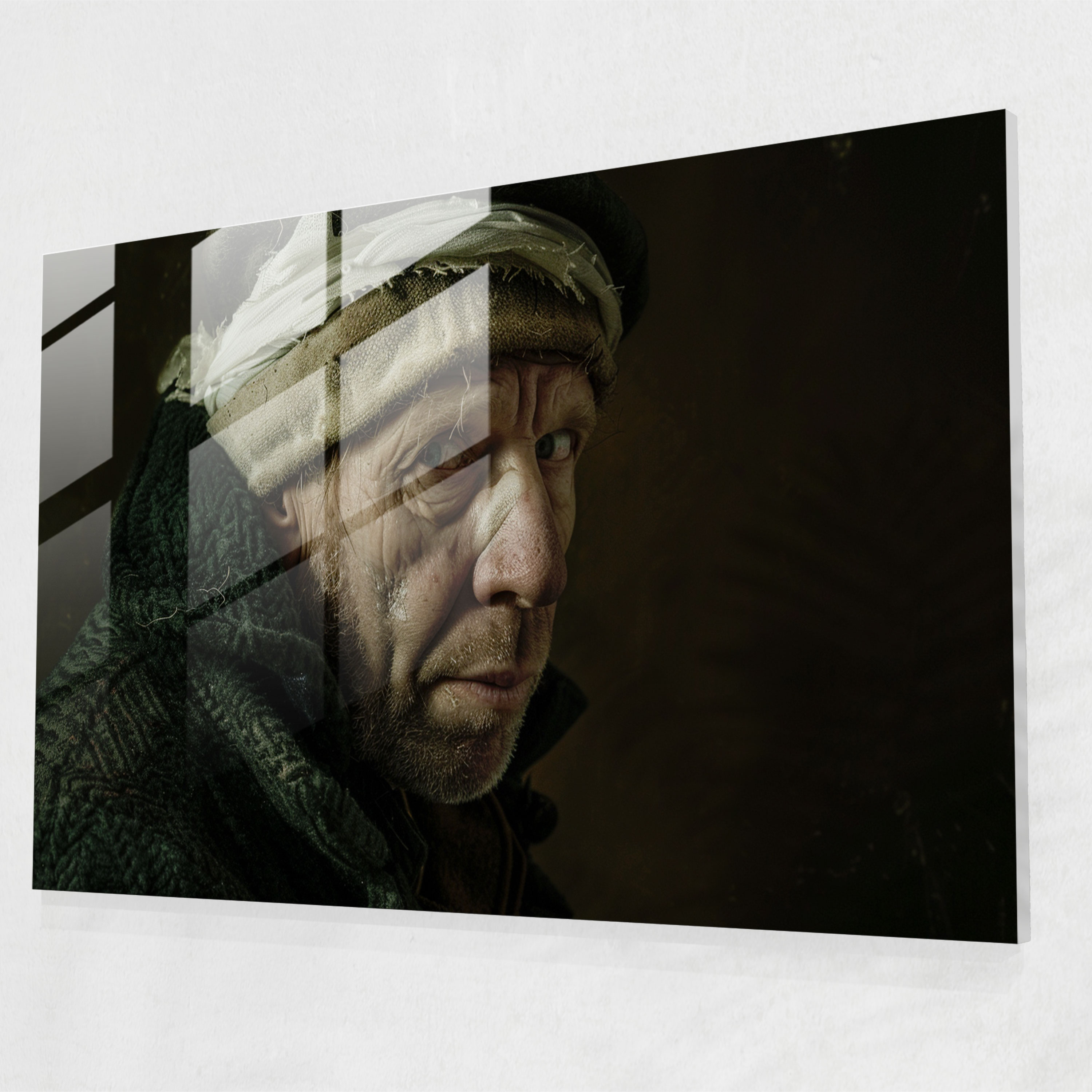 Vincent Van Gogh Glass Print – Intense Self-Portrait - Vincent Van Gogh, Self-Portrait, Wall Decoration, Glass Print