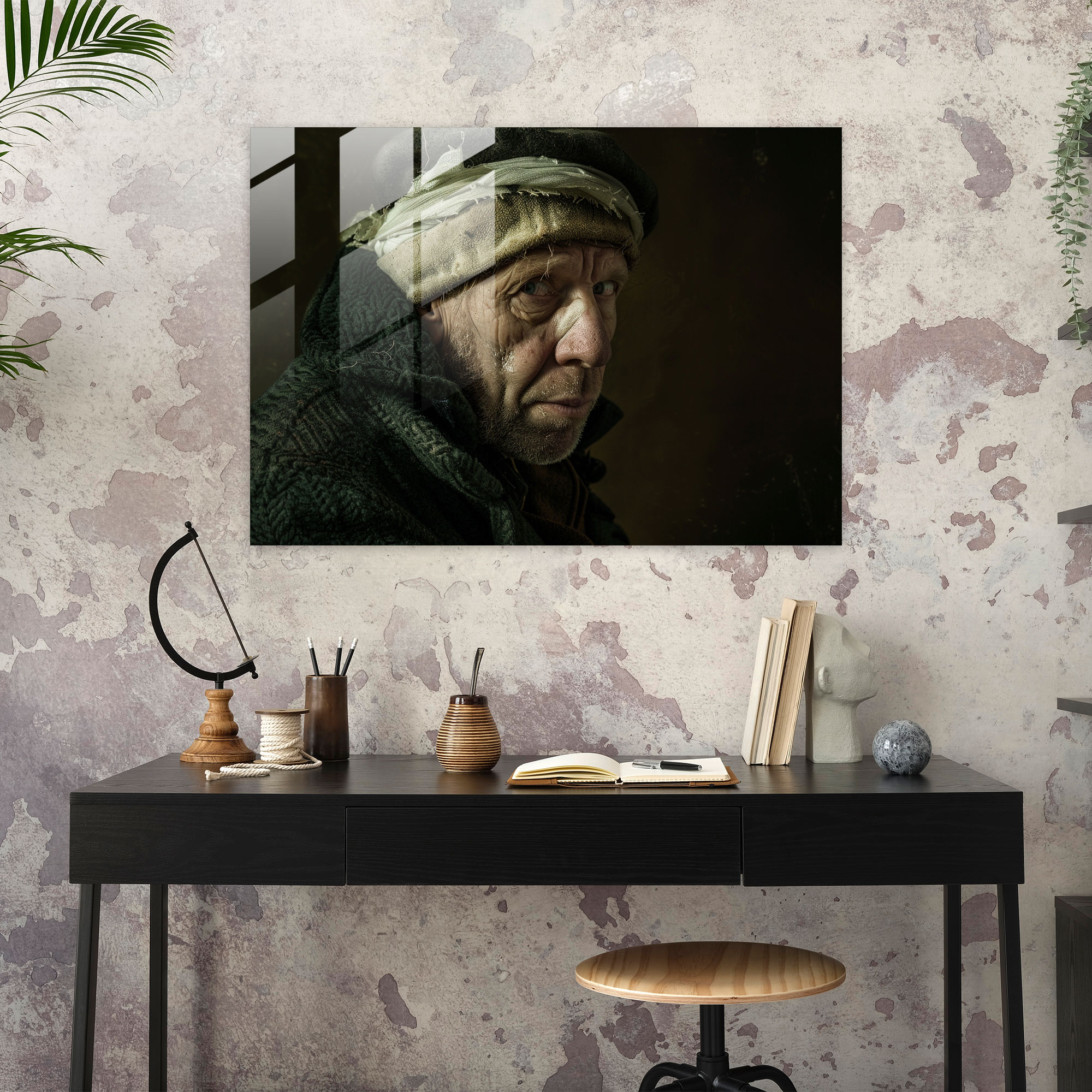 Vincent Van Gogh Glass Print – Intense Self-Portrait - Vincent Van Gogh, Self-Portrait, Wall Decoration, Glass Print