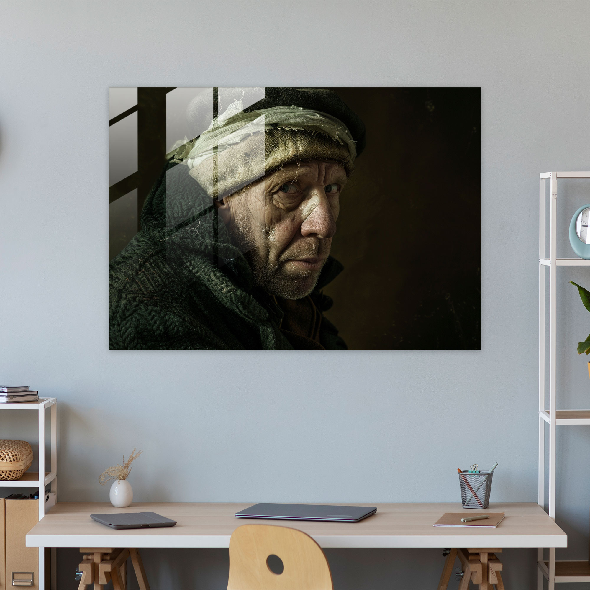 Vincent Van Gogh Glass Print – Intense Self-Portrait - Vincent Van Gogh, Self-Portrait, Wall Decoration, Glass Print