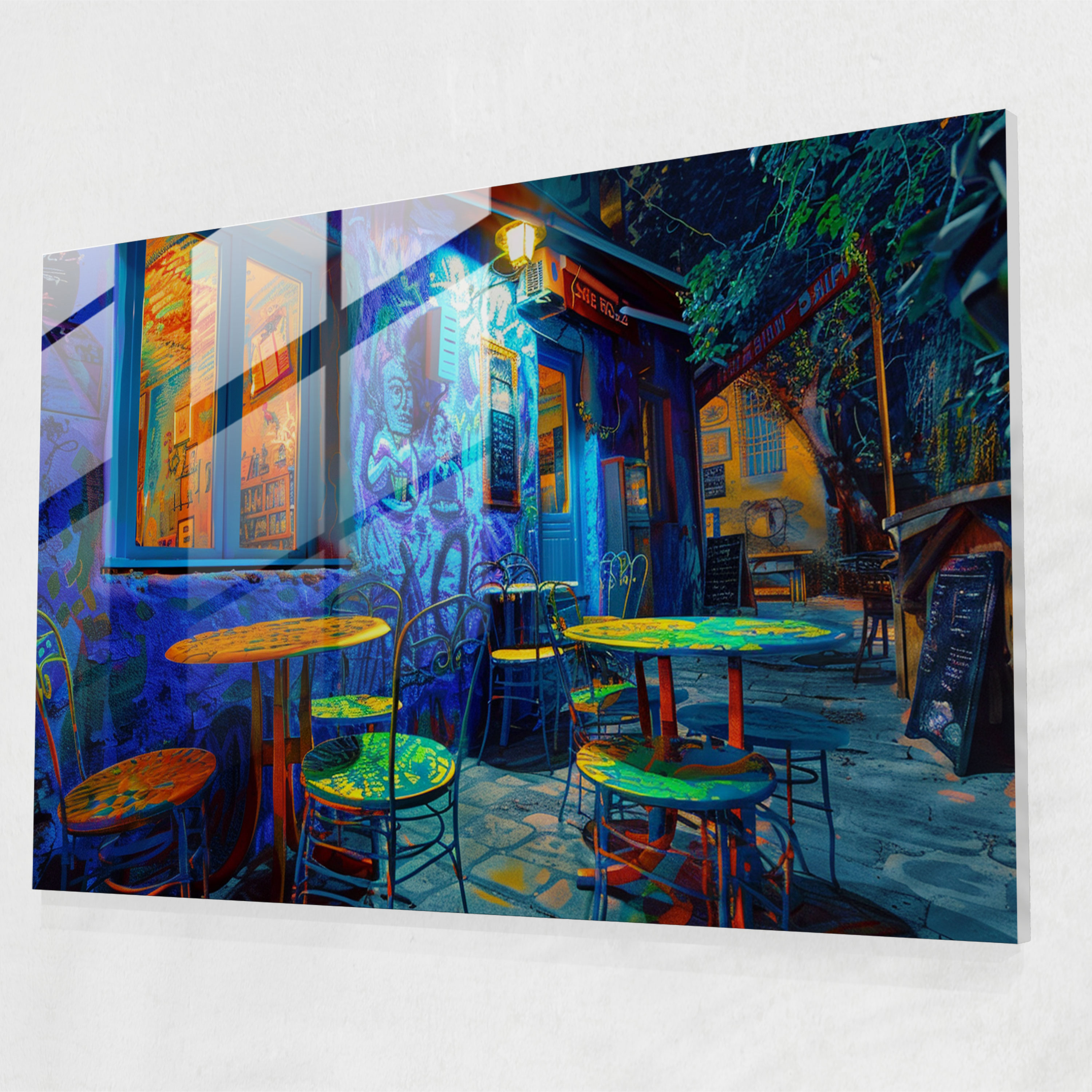 Vincent Van Gogh Glass Print - Cafe Terrace At Night - Vincent Van Gogh, Wall Decoration, Vincent Van Gogh, Glass Art