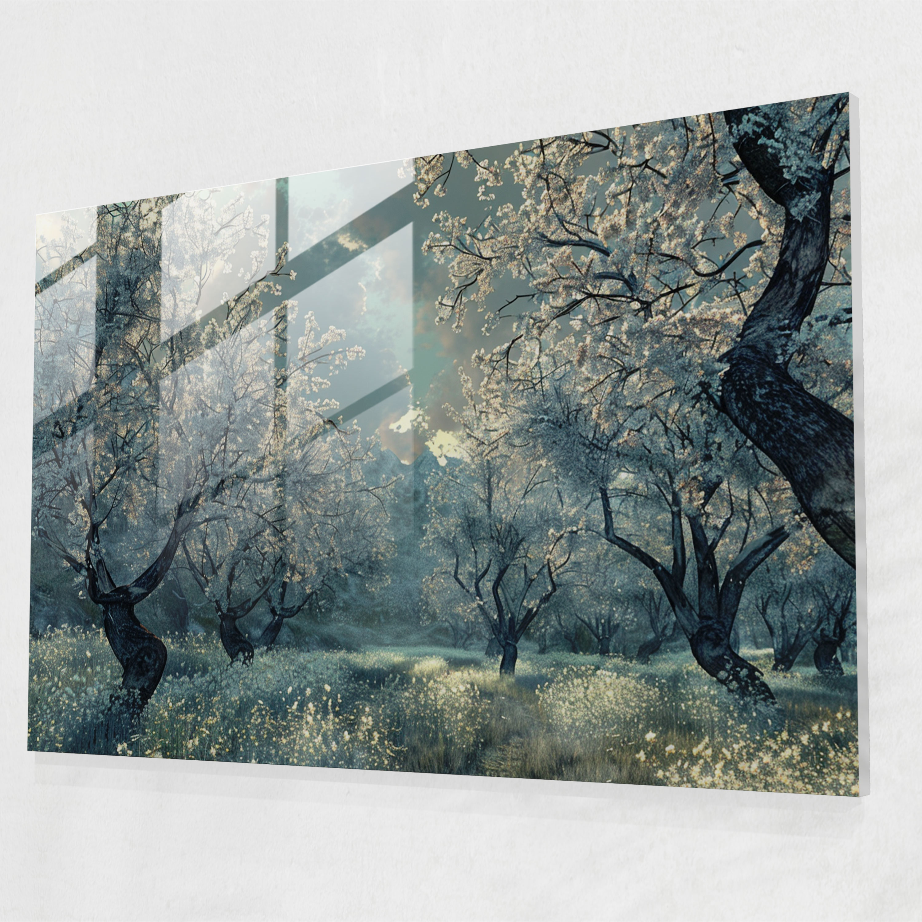 Vincent Van Gogh Glass Wall Art - Blossoming Almond Trees - Vincent Van Gogh, Modern Art, Wall Decoration, Home Decoration