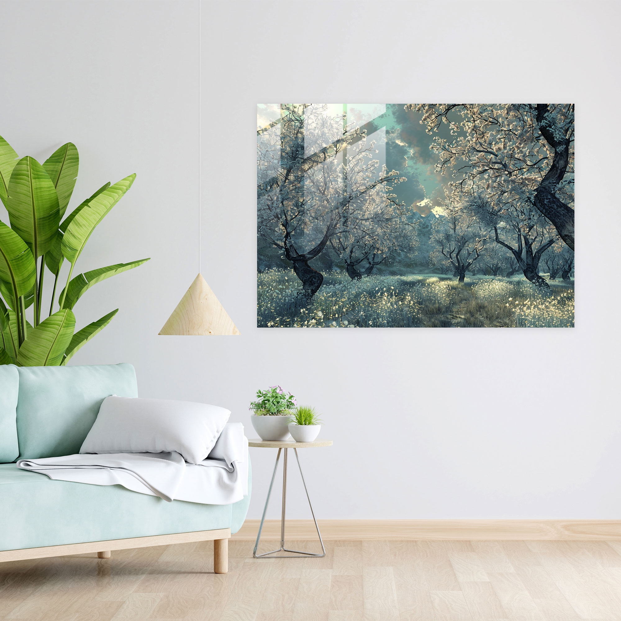 Vincent Van Gogh Glass Wall Art - Blossoming Almond Trees - Vincent Van Gogh, Modern Art, Wall Decoration, Home Decoration