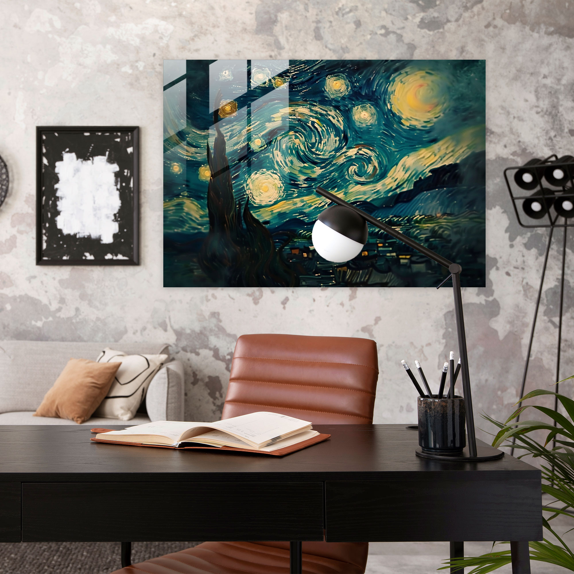 Vincent Van Gogh Glass Print - Starry Night Sky - Vincent Van Gogh, Glass Print, Wall Decoration, Modern Art