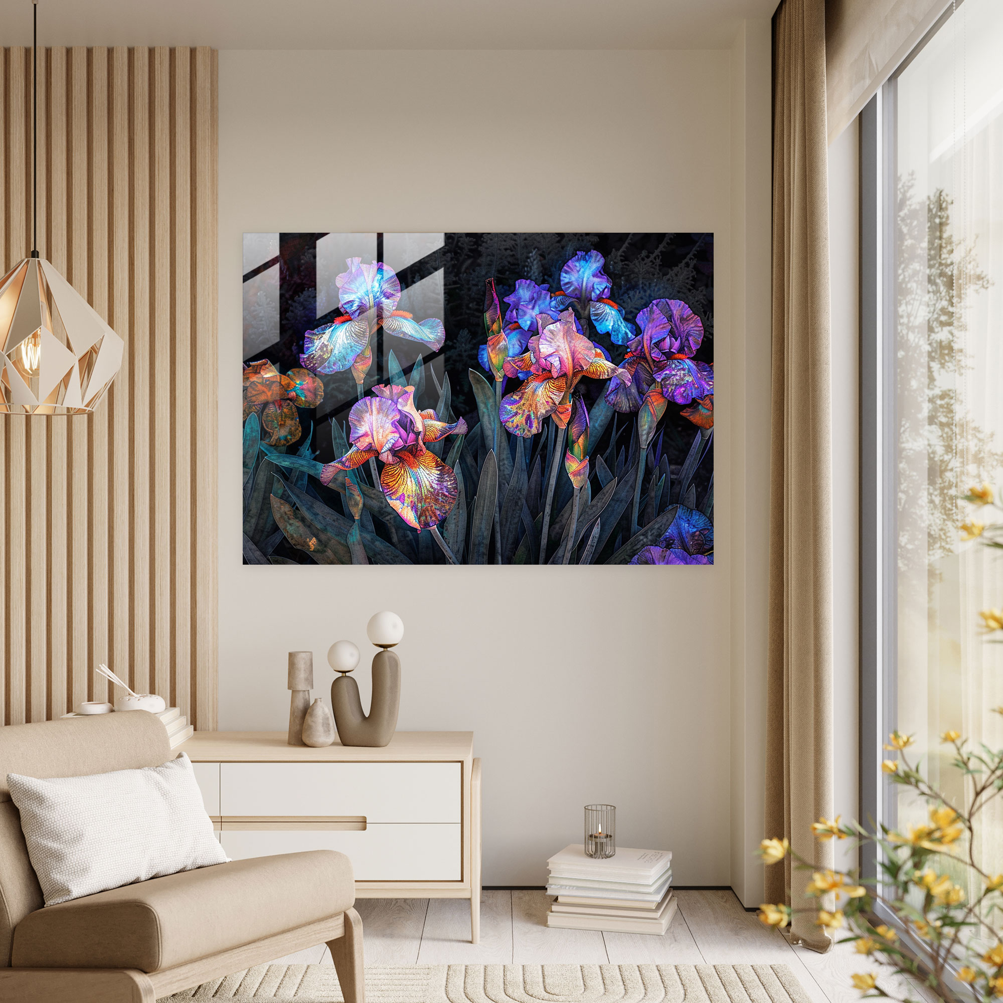 Vincent Van Gogh Wall Decoration - Irises In A Garden - Vincent Van Gogh, Glass Art, Glass Print, Wall Decoration