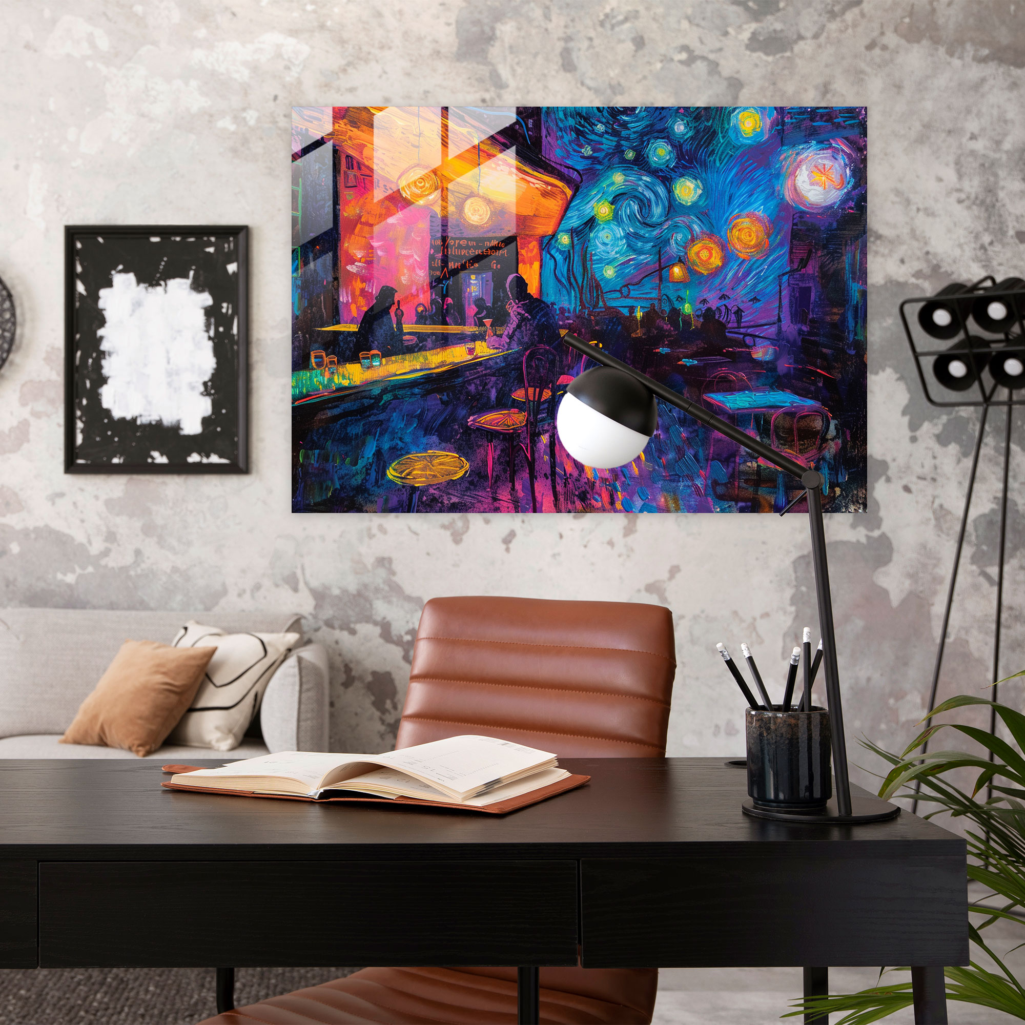 Vincent Van Gogh Modern Art - Night Cafe Scene - Vincent Van Gogh, Home Decoration, Glass Print, Modern Art