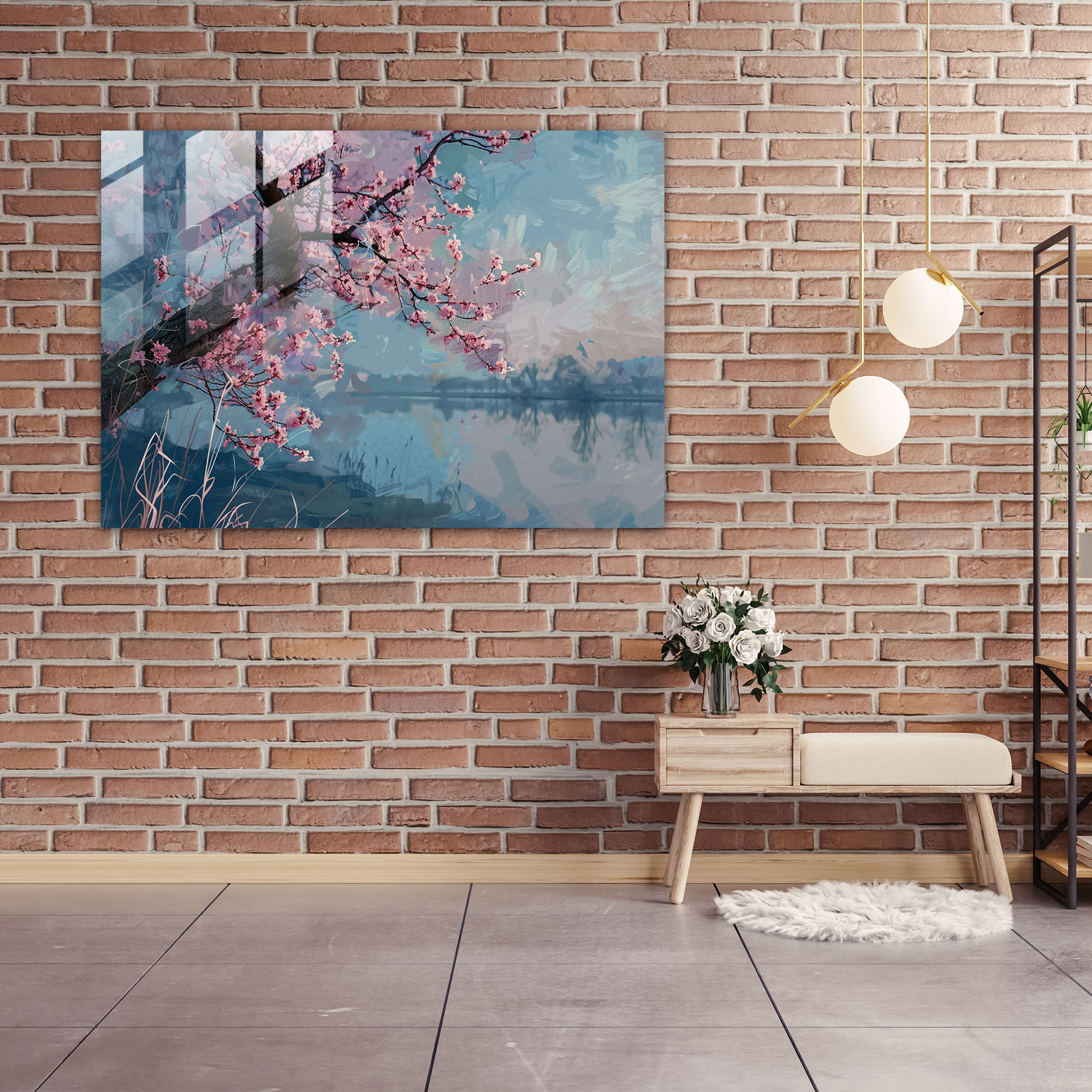 Vincent Van Gogh Glass Print - Almond Blossoms Tree - Vincent Van Gogh, Wall Decoration, Glass Wall Art, Home Decoration