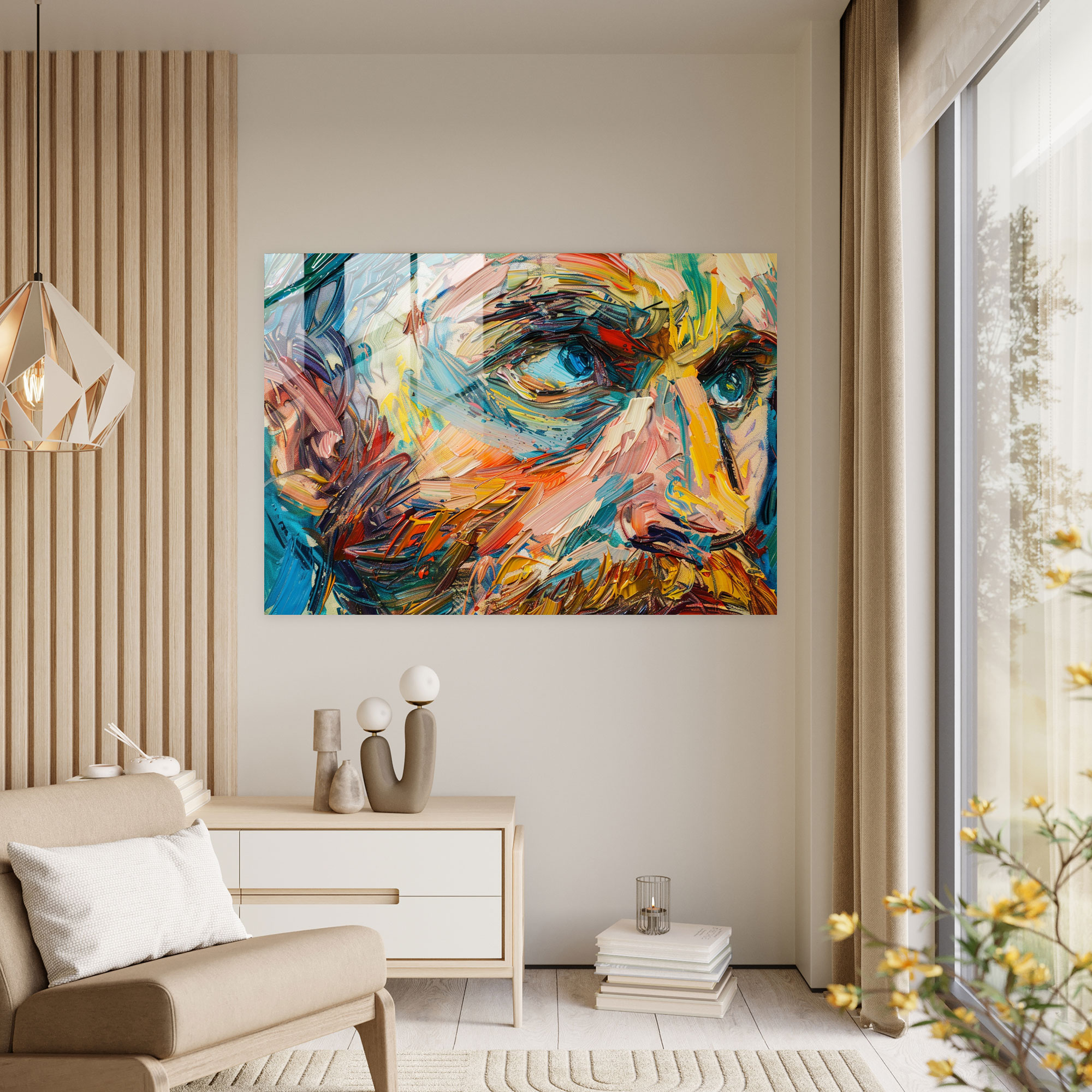 Vincent Van Gogh Glass Print - Self-Portrait - Vincent Van Gogh, Wall Decoration, Vincent Van Gogh, Modern Art