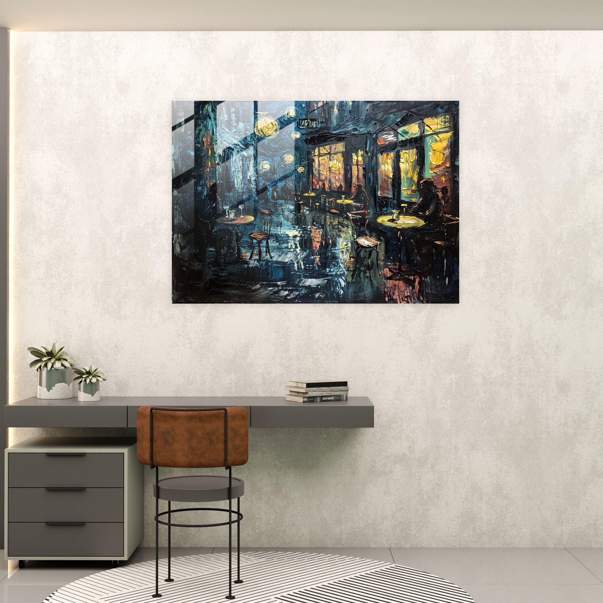 Vincent Van Gogh Glass Print - Night Cafe Scene - Vincent Van Gogh, Modern Art, Glass Print, Vincent Van Gogh