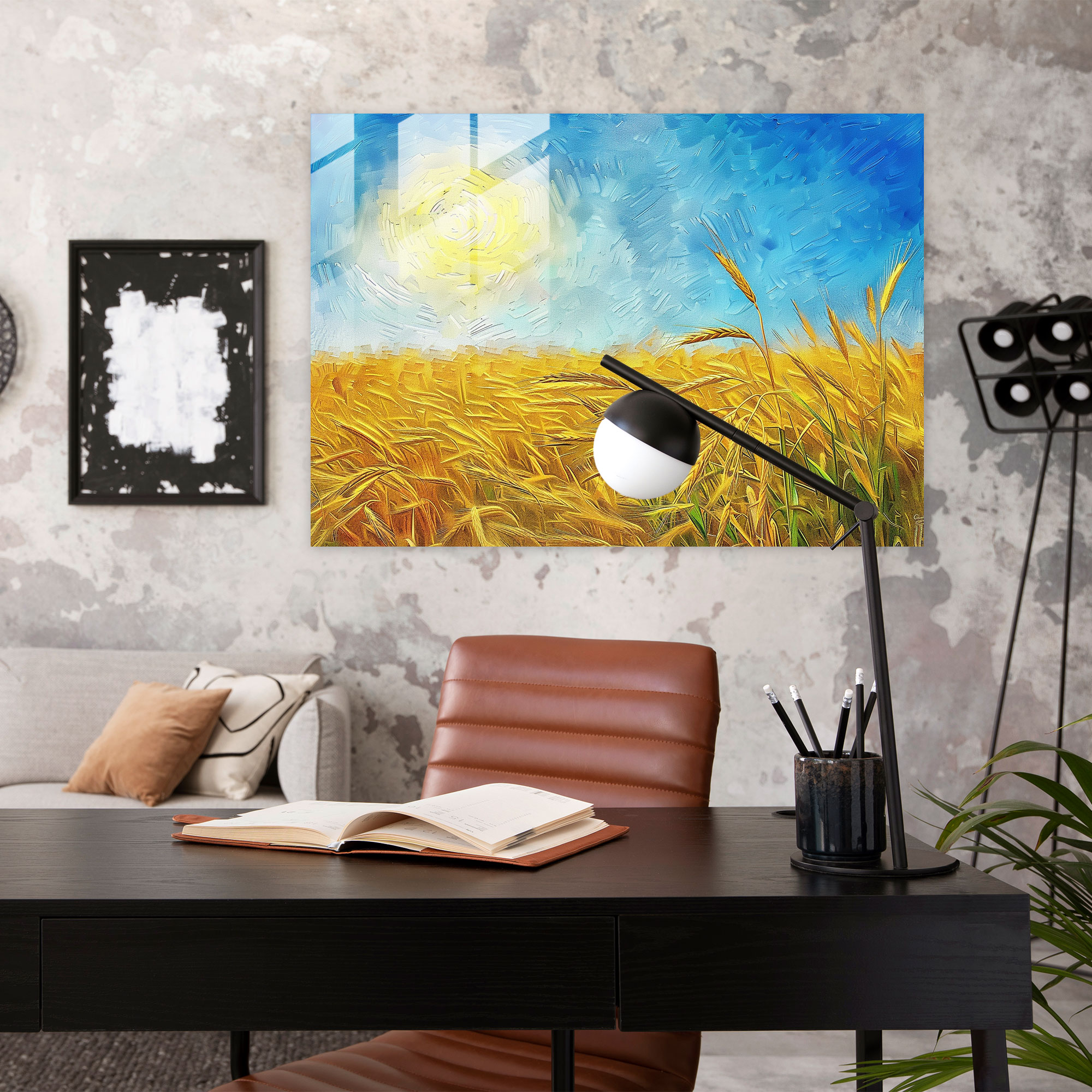 Vincent Van Gogh Glass Print - Wheat Field - Vincent Van Gogh, Modern Art, Home Decoration, Vincent Van Gogh