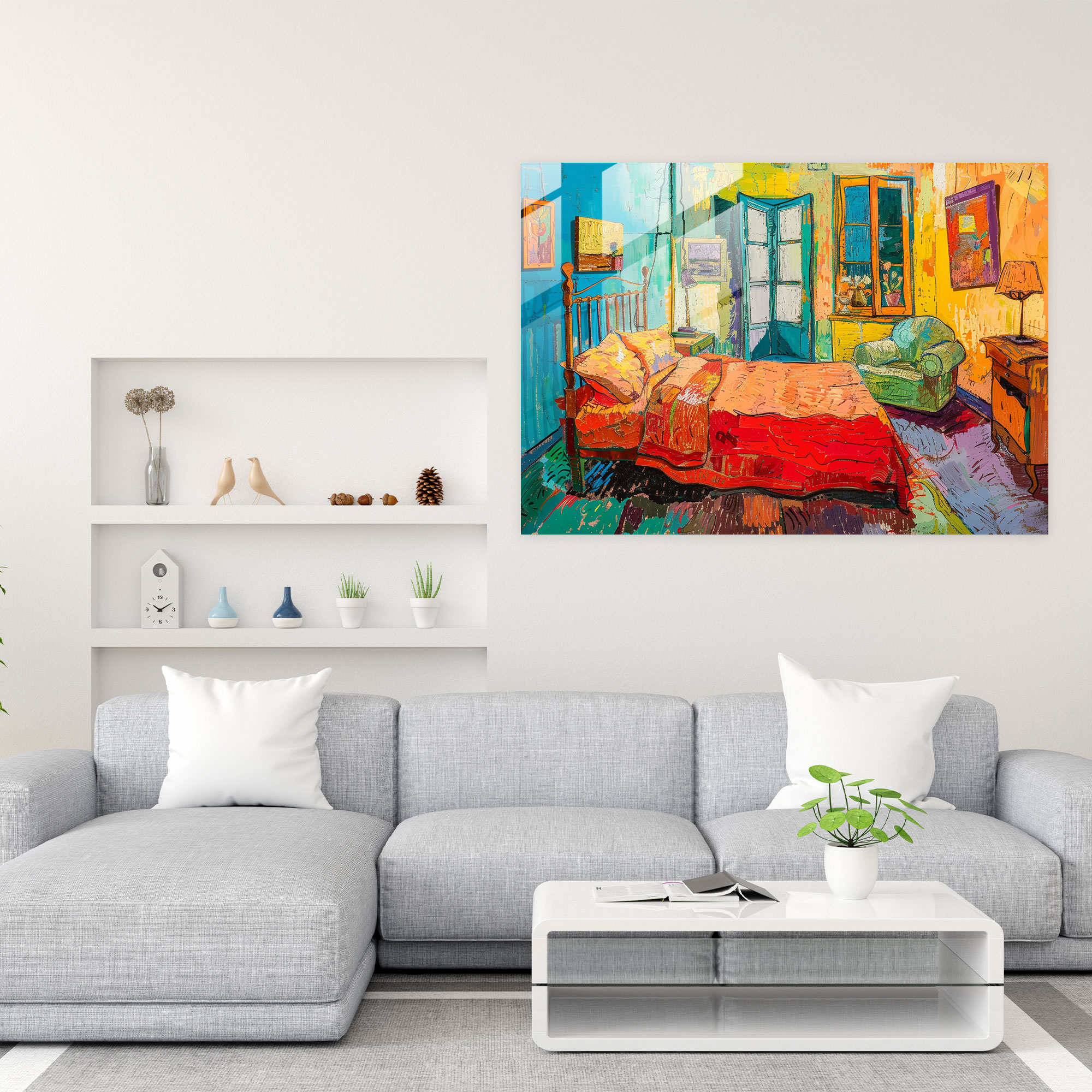 Vincent Van Gogh Glass Print - Bedroom In Arles - Vincent Van Gogh, Vincent Van Gogh, Modern Art, Home Decoration
