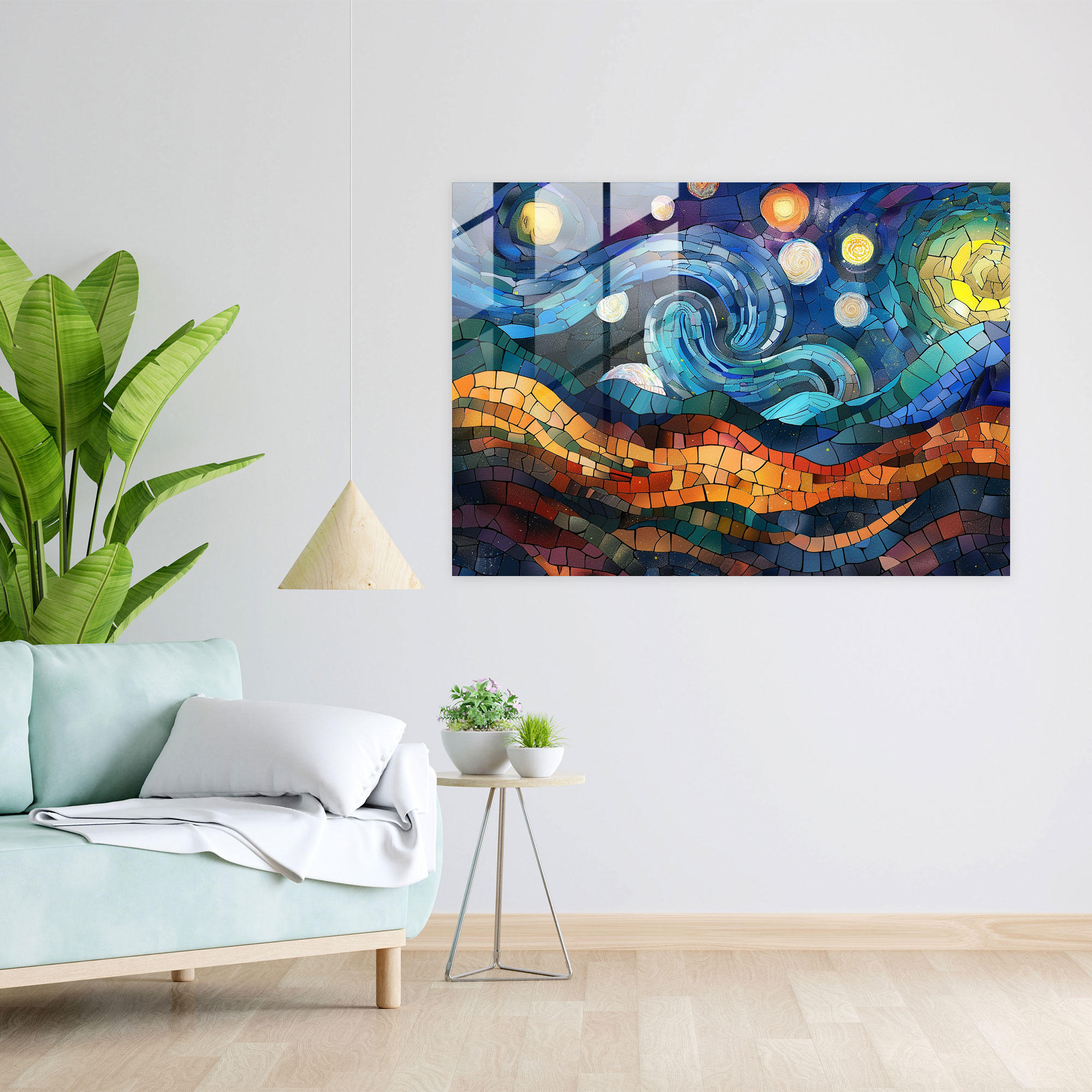 Vincent Van Gogh Glass Print - Starry Night Sky - Vincent Van Gogh, Glass Art, Glass Wall Art, Home Decoration