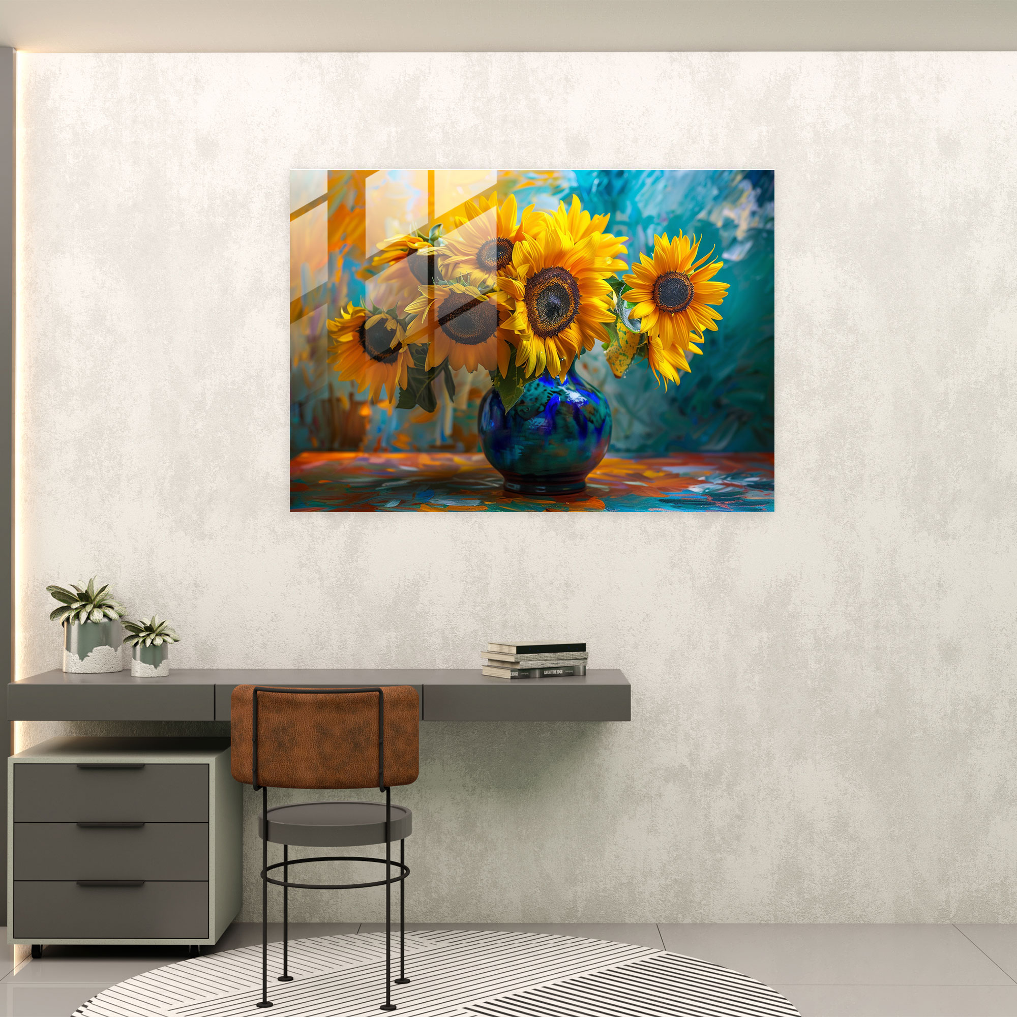 Vincent Van Gogh Glass Wall Art - Vibrant Sunflowers - Vincent Van Gogh, Vincent Van Gogh, Modern Art, Glass Wall Art
