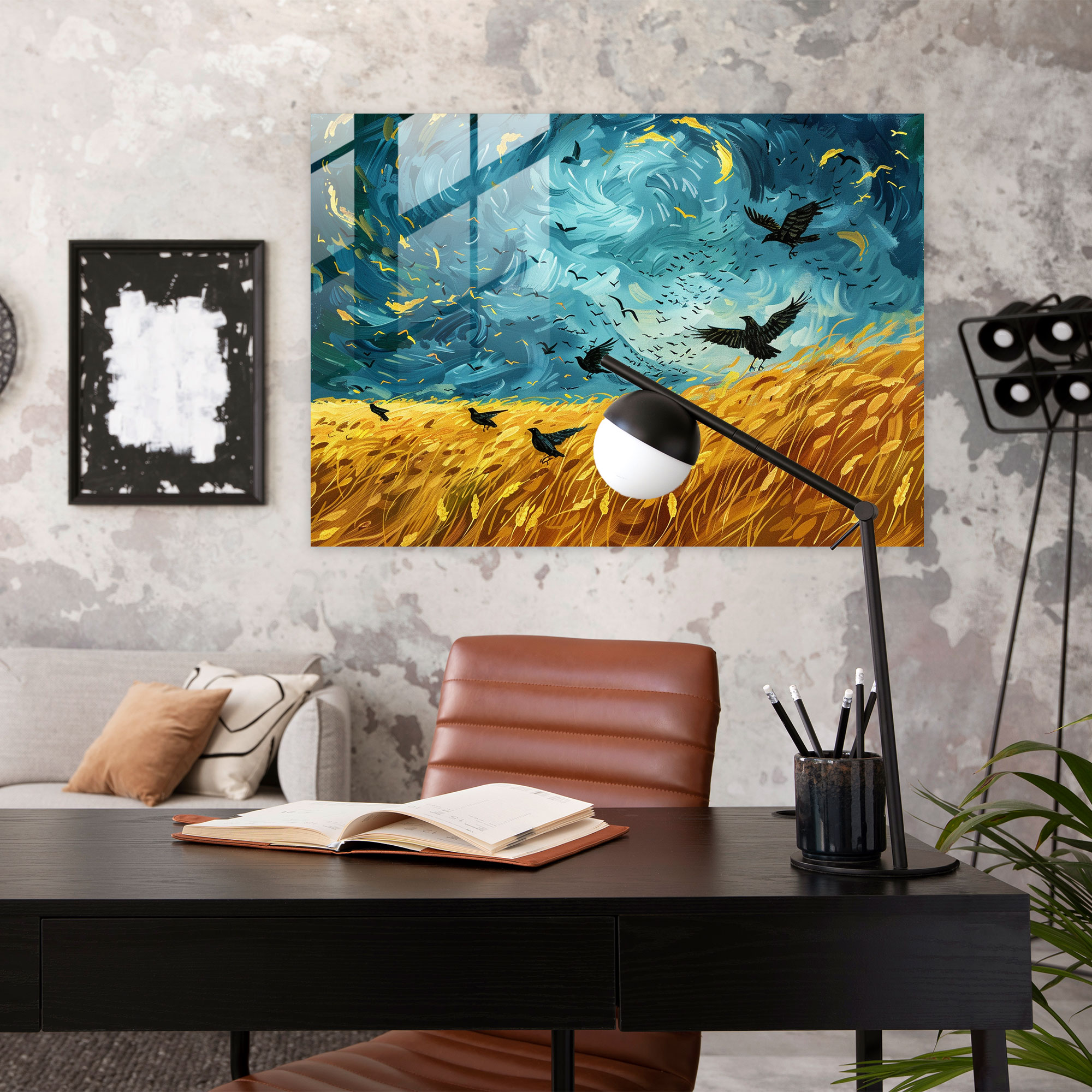 Vincent Van Gogh Wall Decoration - Dramatic Wheat Field - Vincent Van Gogh, Wall Decoration, Glass Print, Vincent Van Gogh