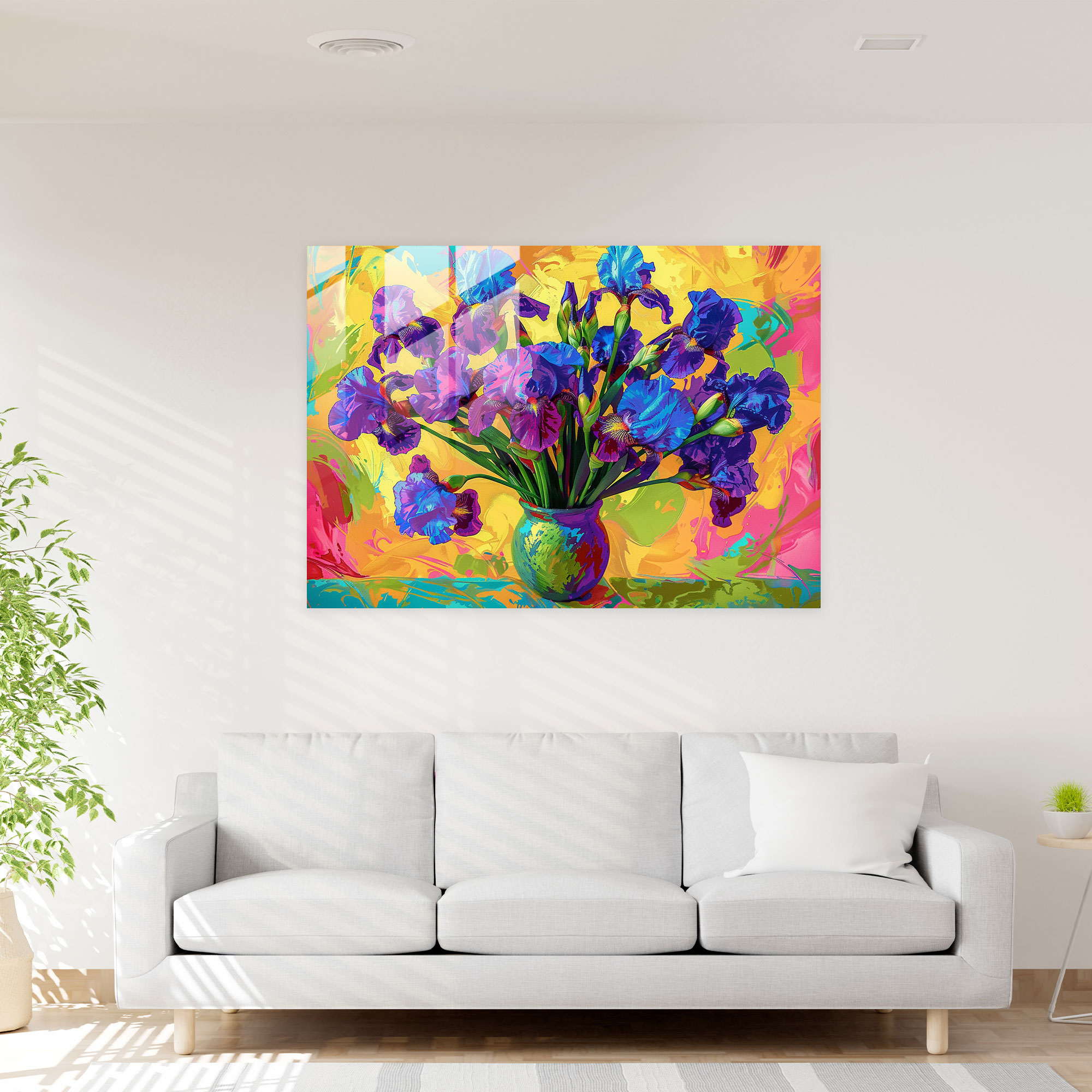 Vincent Van Gogh Glass Wall Art - Vibrant Irises - Vincent Van Gogh, Glass Art, Glass Wall Art, Vincent Van Gogh