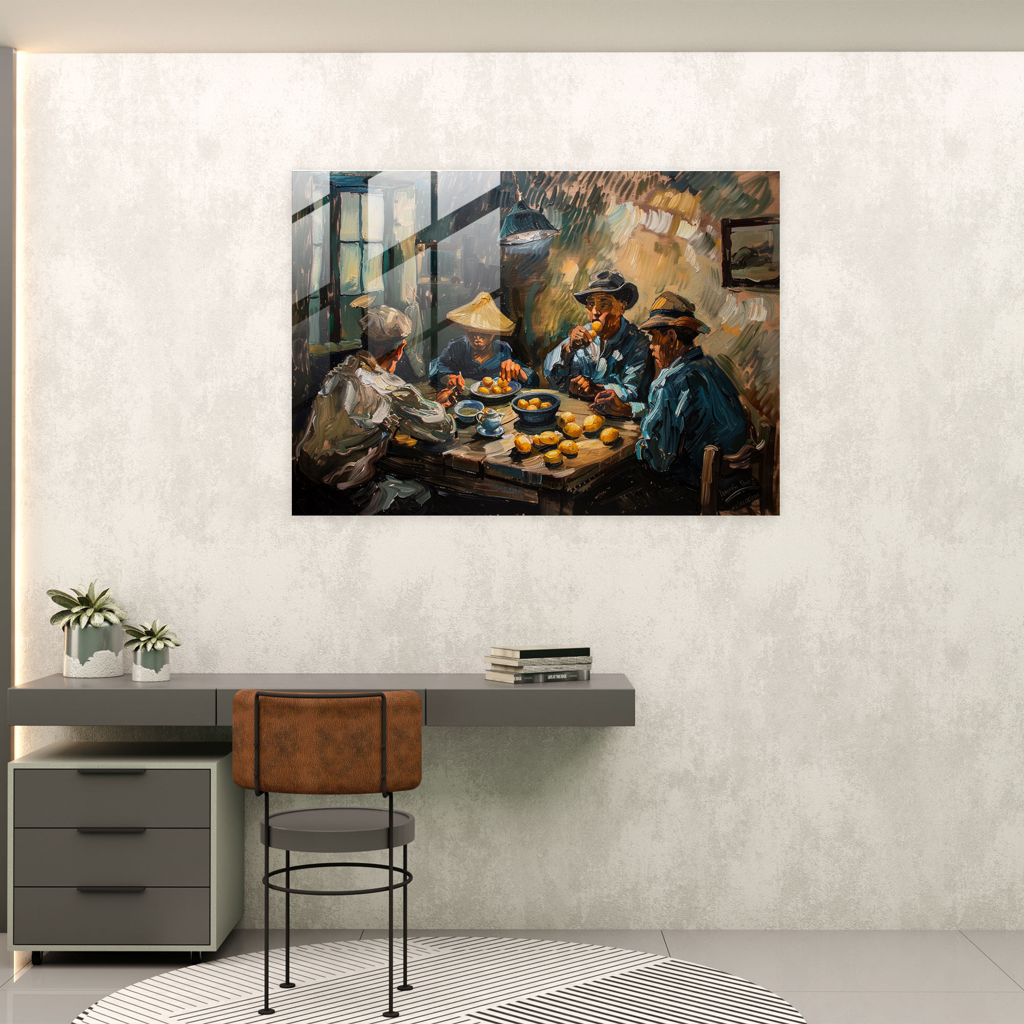 Vincent Van Gogh Wall Decoration - Rustic Potato Eaters - Vincent Van Gogh, Modern Art, Wall Decoration, Glass Print