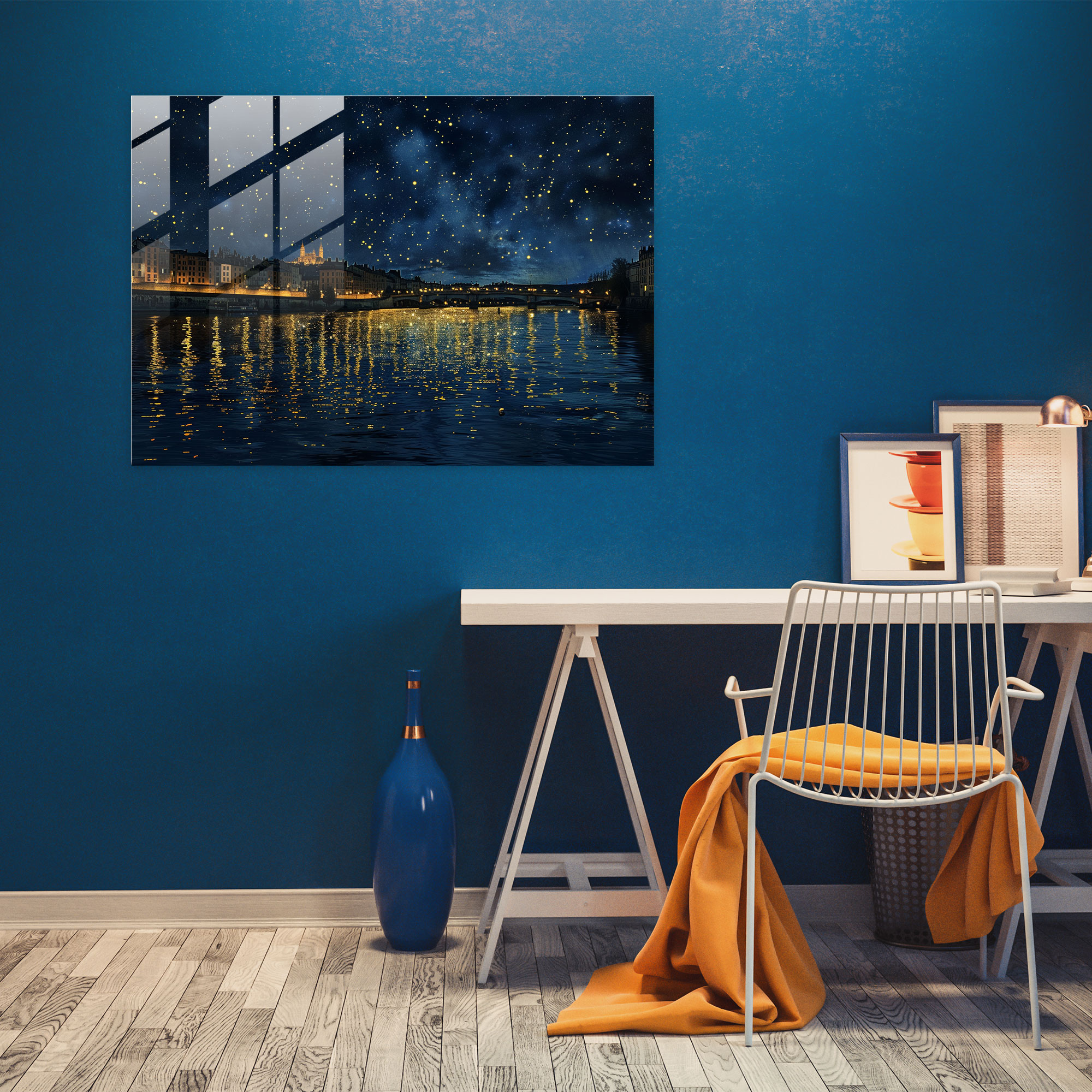 Vincent Van Gogh Starry Night Over The Rhone Glass Print - Vincent Van Gogh, Modern Art, Wall Decoration, Home Decoration