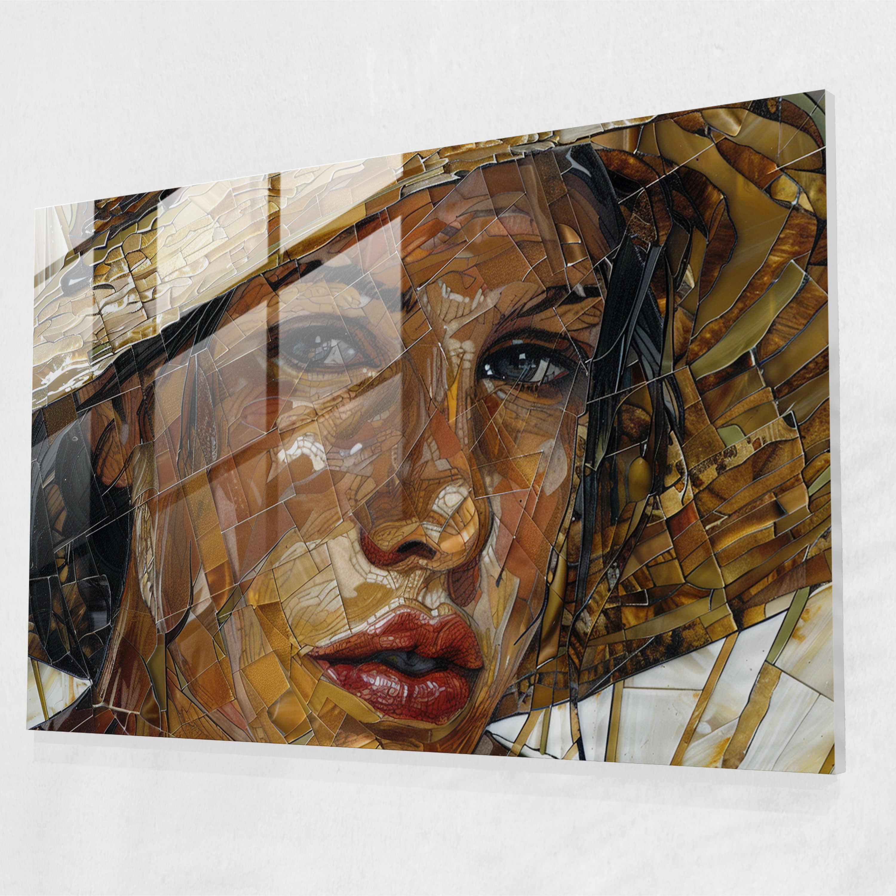 Vincent Van Gogh Self-Portrait With Straw Hat Glass Wall Art - Vincent Van Gogh, Vincent Van Gogh, Modern Art, Glass Wall Art