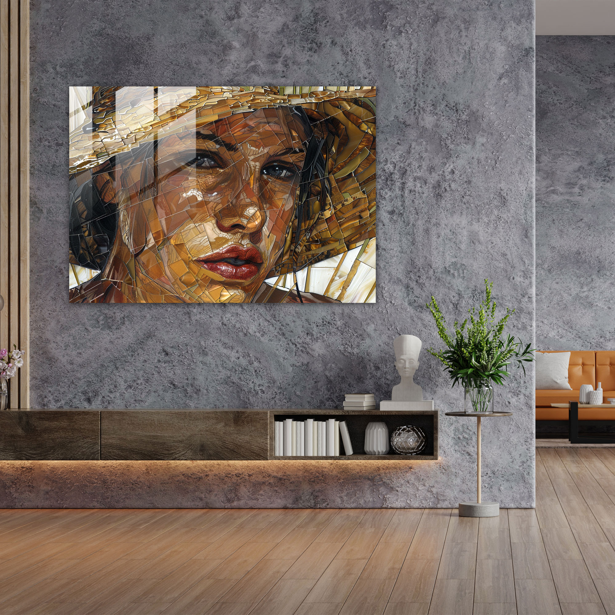 Vincent Van Gogh Self-Portrait With Straw Hat Glass Wall Art - Vincent Van Gogh, Vincent Van Gogh, Modern Art, Glass Wall Art