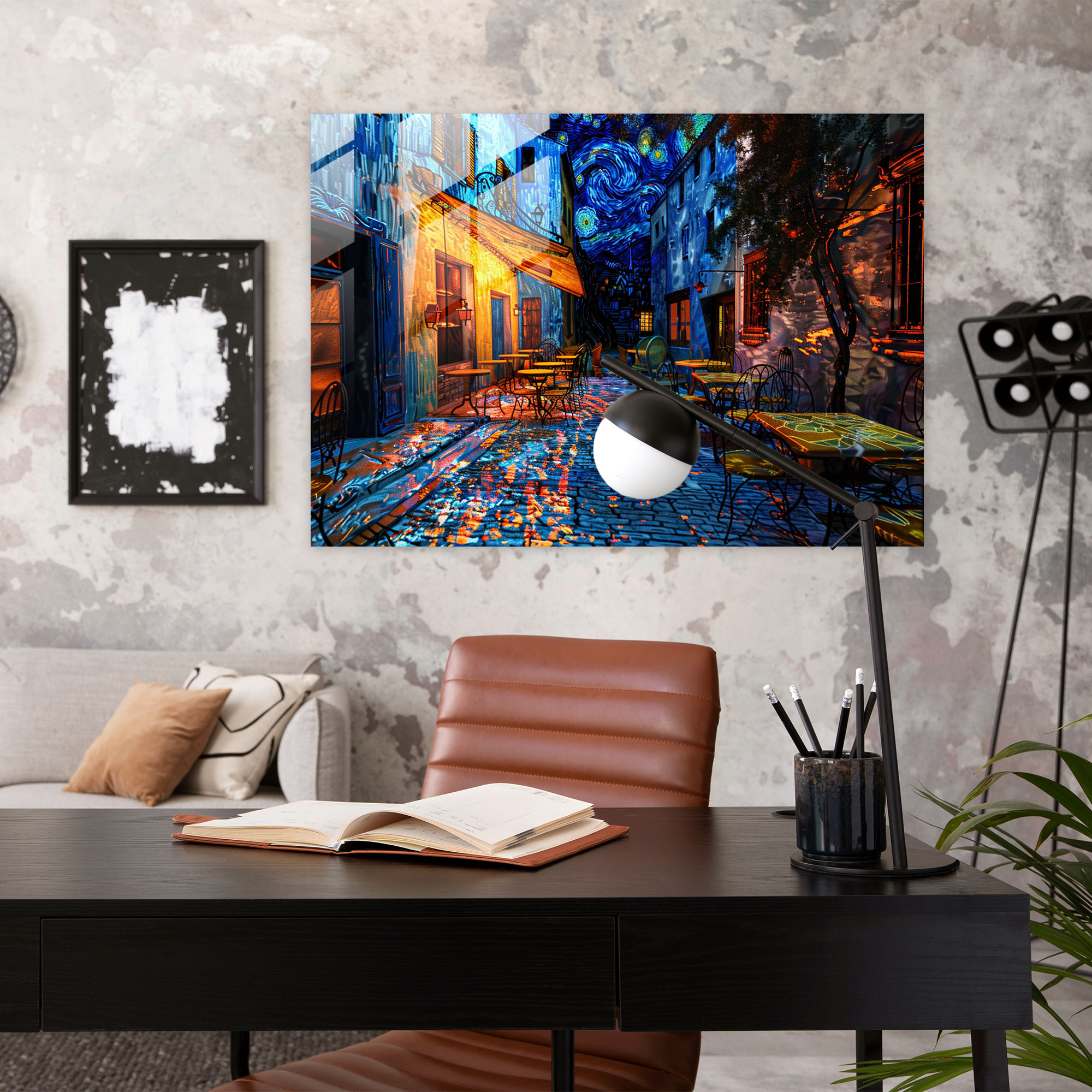 Vincent Van Gogh Glass Wall Art - Cafe Terrace And Stars - Vincent Van Gogh, Home Decoration, Modern Art, Glass Wall Art