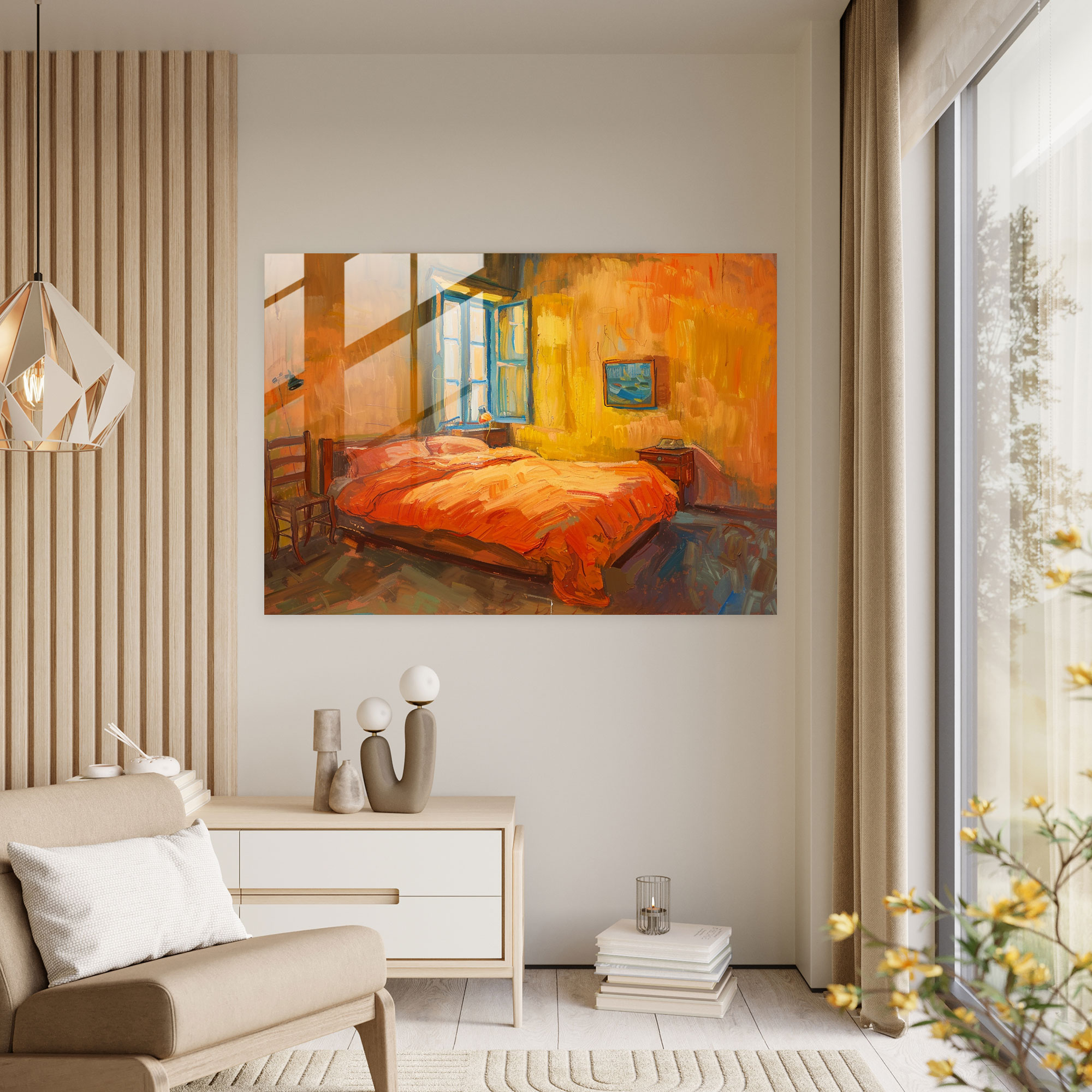 Vincent Van Gogh Glass Wall Art - The Bedroom At Arles - Vincent Van Gogh, Home Decoration, Modern Art, Glass Wall Art
