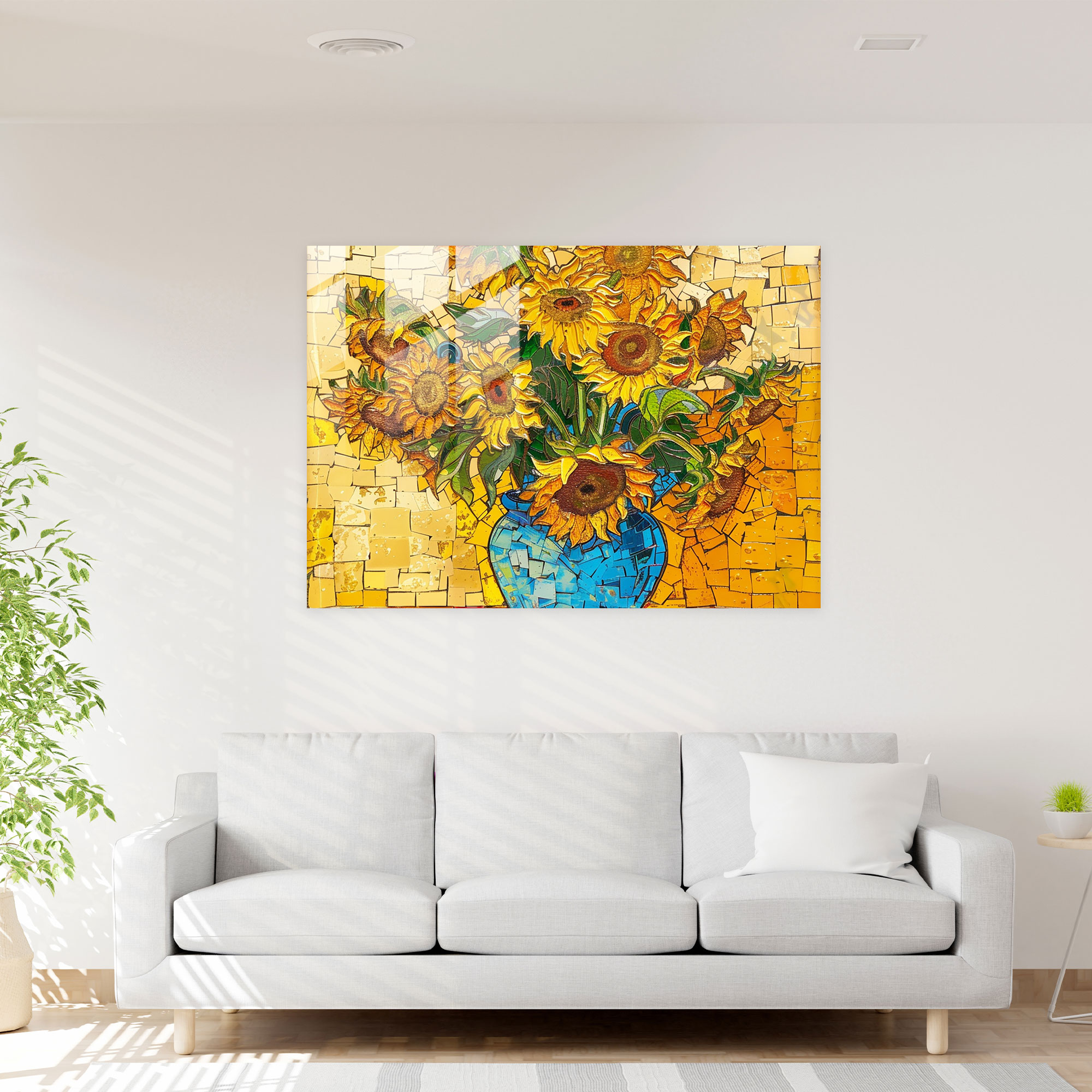 Vincent Van Gogh Glass Wall Art - Sunflowers Home Decoration - Vincent Van Gogh, Vincent Van Gogh, Glass Wall Art, Wall Decoration