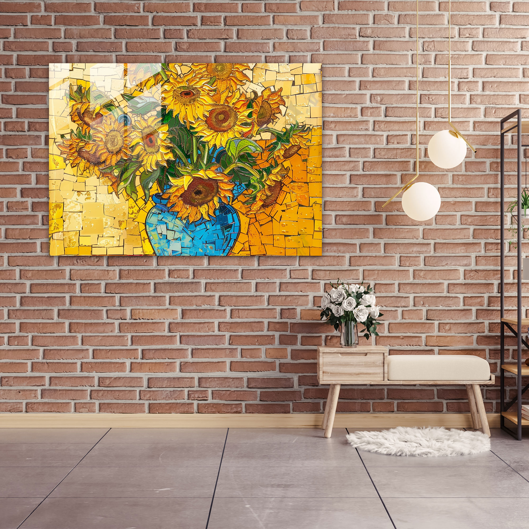 Vincent Van Gogh Glass Wall Art - Sunflowers Home Decoration - Vincent Van Gogh, Vincent Van Gogh, Glass Wall Art, Wall Decoration