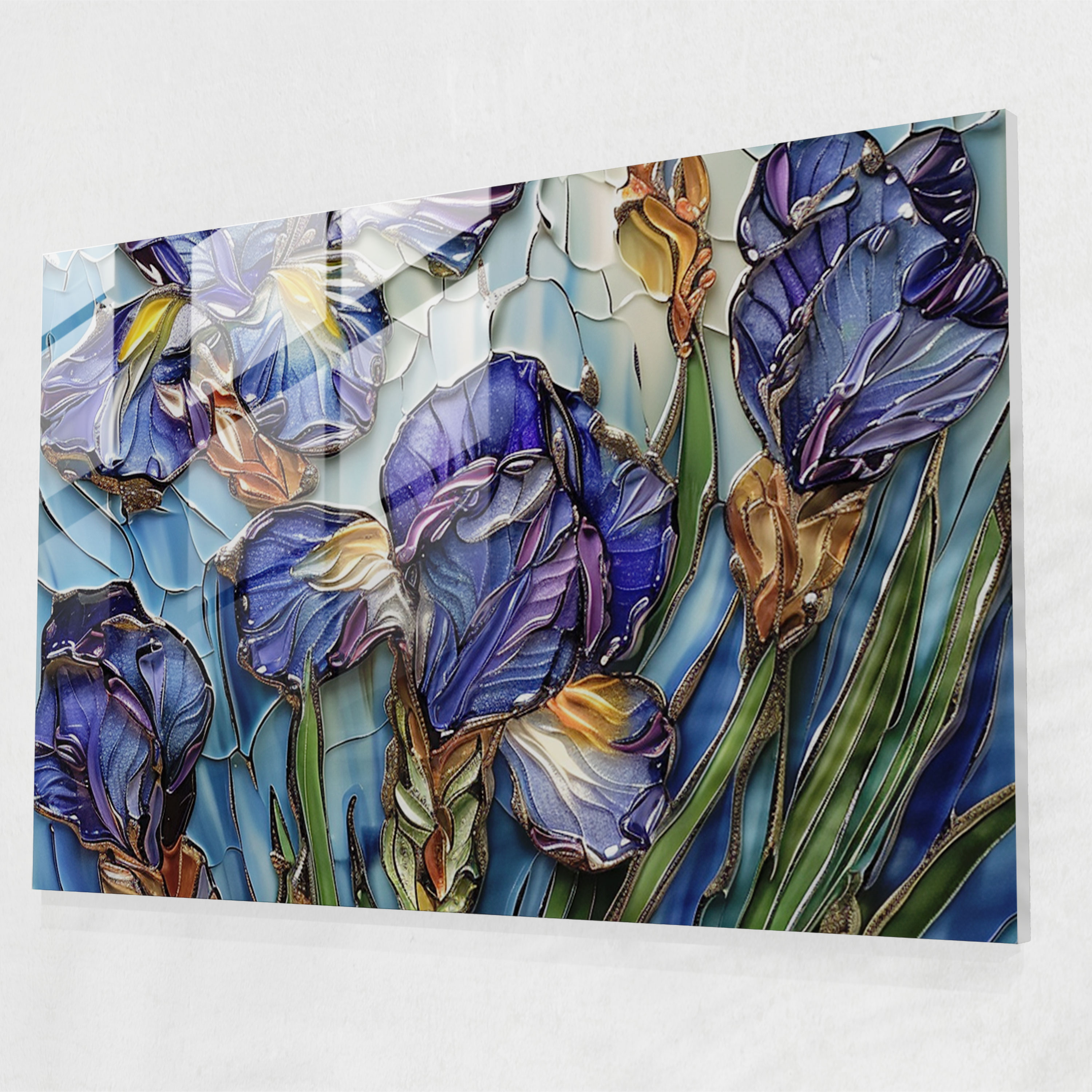 Vincent Van Gogh Glass Art - Irises Wall Decoration - Vincent Van Gogh, Glass Art, Vincent Van Gogh, Home Decoration