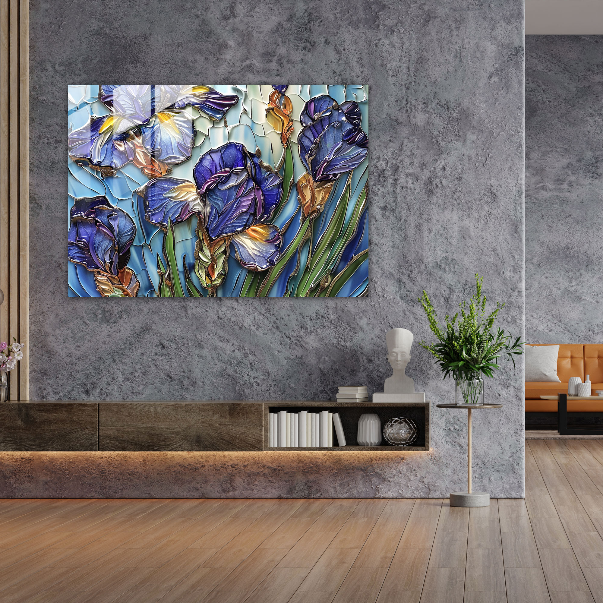 Vincent Van Gogh Glass Art - Irises Wall Decoration - Vincent Van Gogh, Glass Art, Vincent Van Gogh, Home Decoration