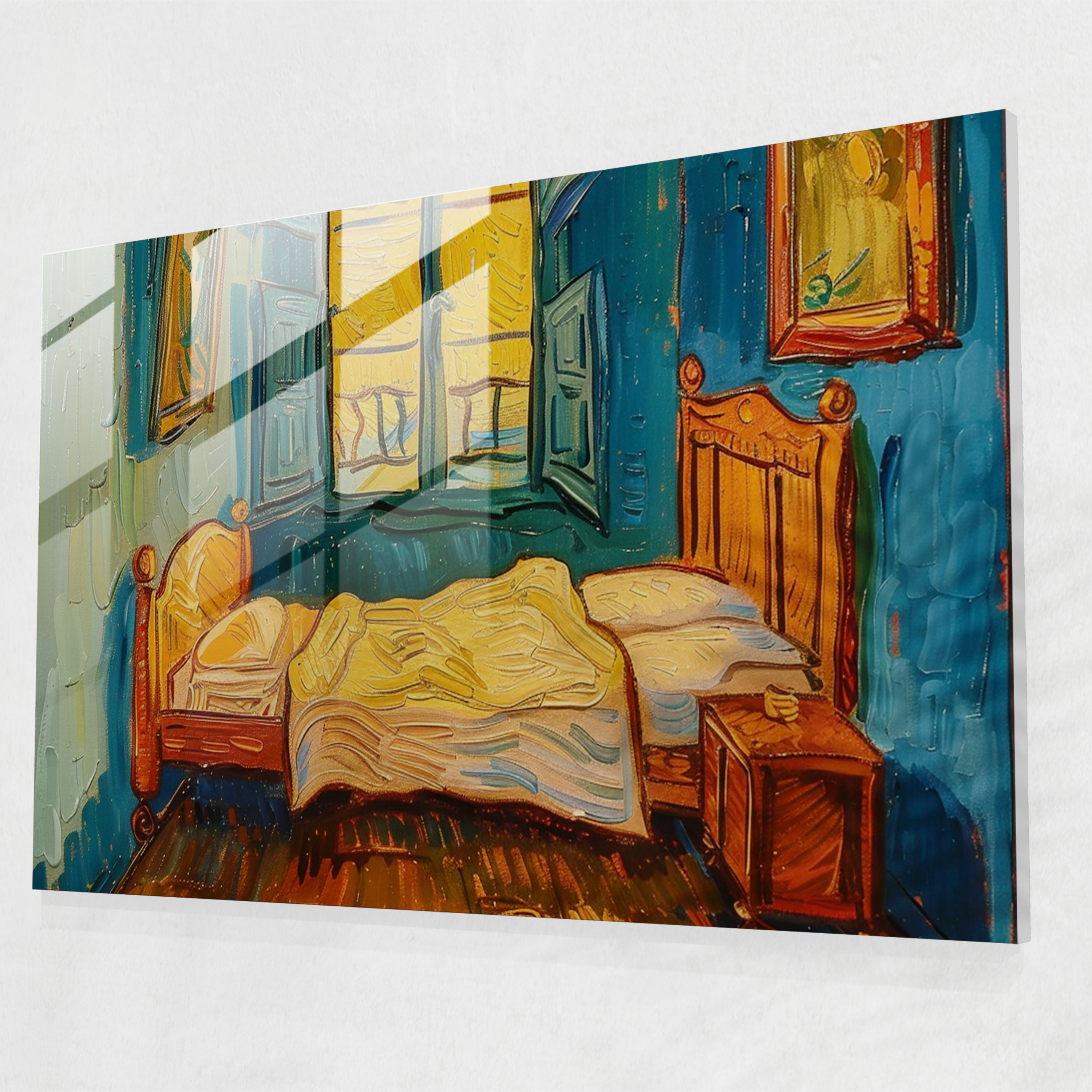 Vincent Van Gogh Glass Print - The Bedroom Wall Decoration - Vincent Van Gogh, Glass Print, Wall Decoration, Modern Art
