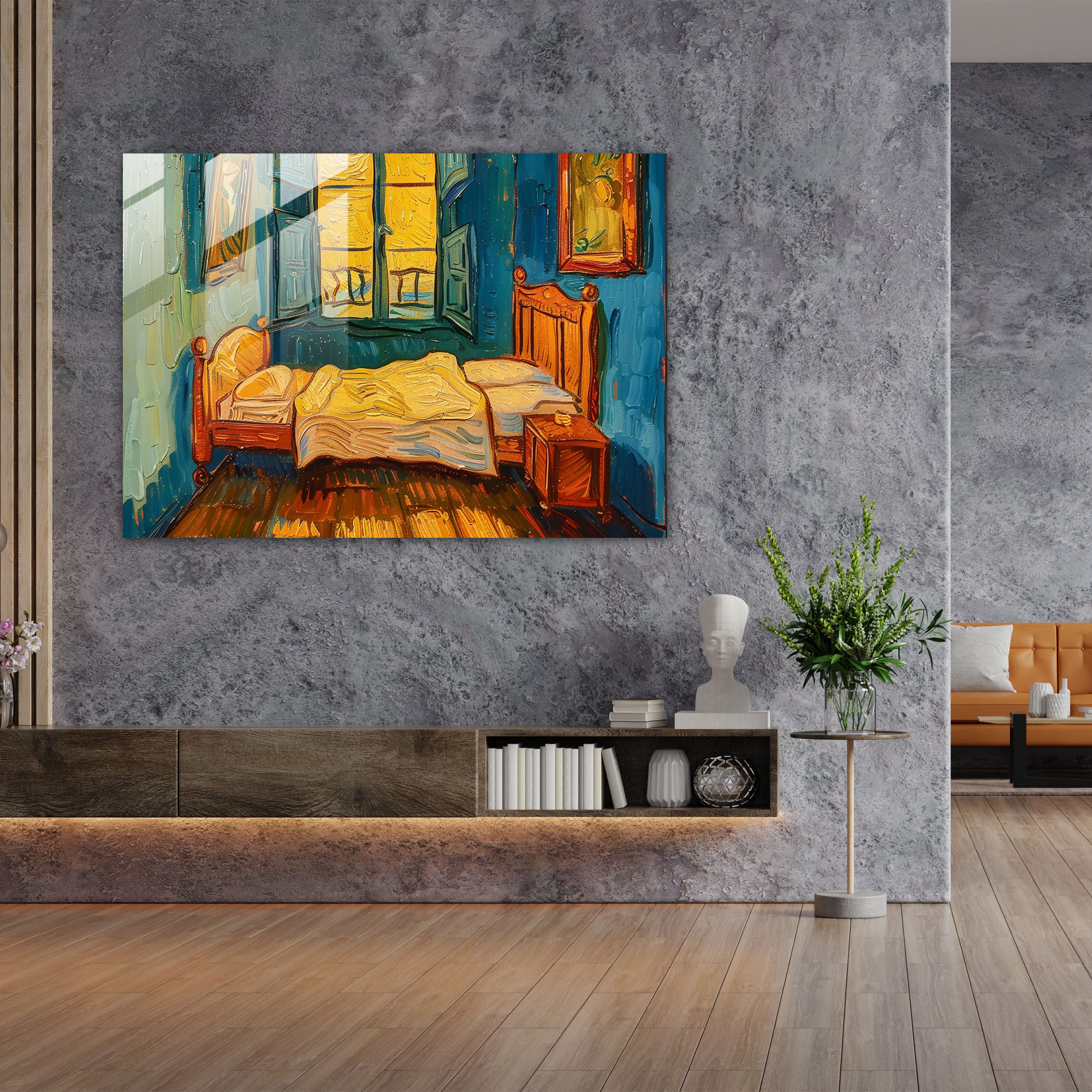 Vincent Van Gogh Glass Print - The Bedroom Wall Decoration - Vincent Van Gogh, Glass Print, Wall Decoration, Modern Art