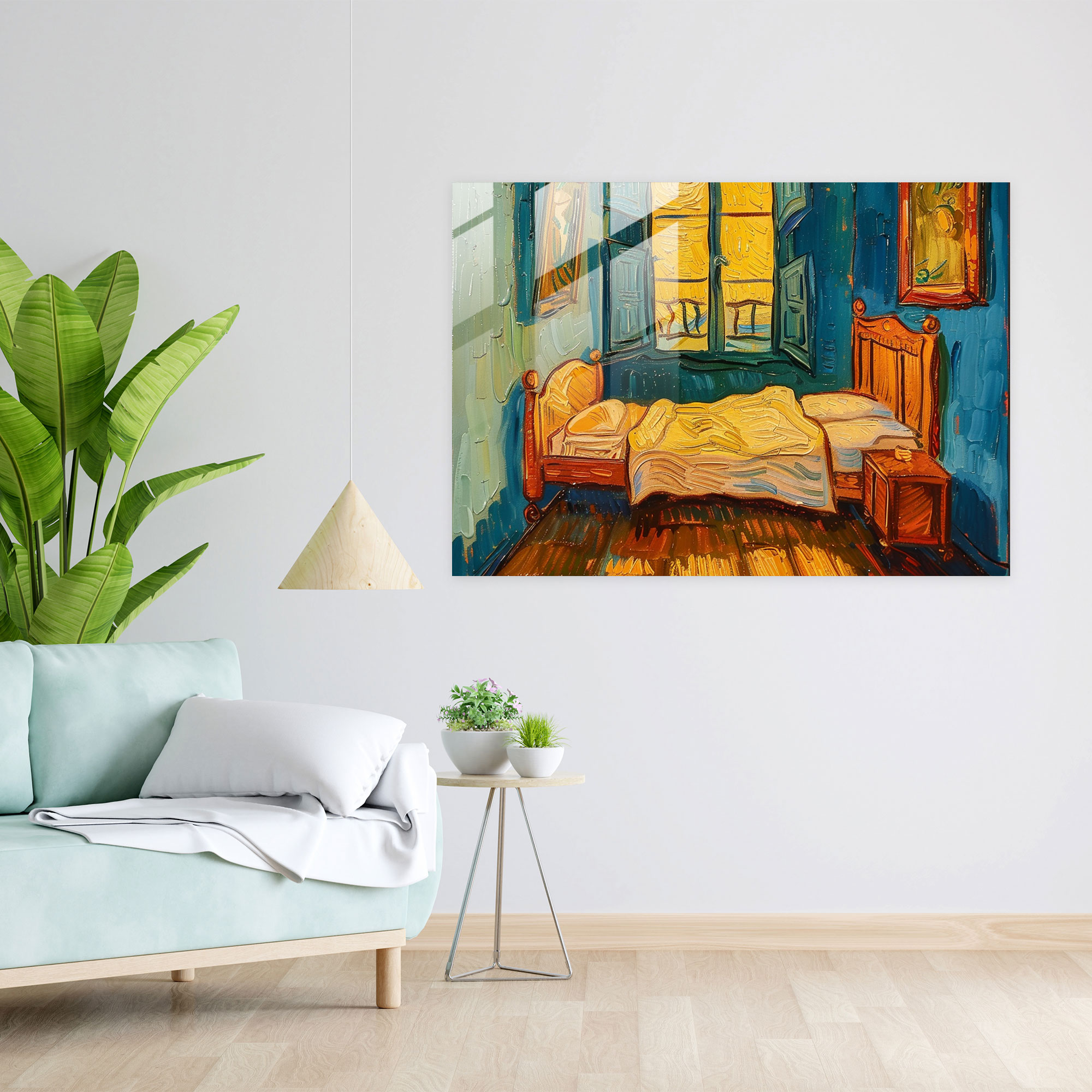 Vincent Van Gogh Glass Print - The Bedroom Wall Decoration - Vincent Van Gogh, Glass Print, Wall Decoration, Modern Art