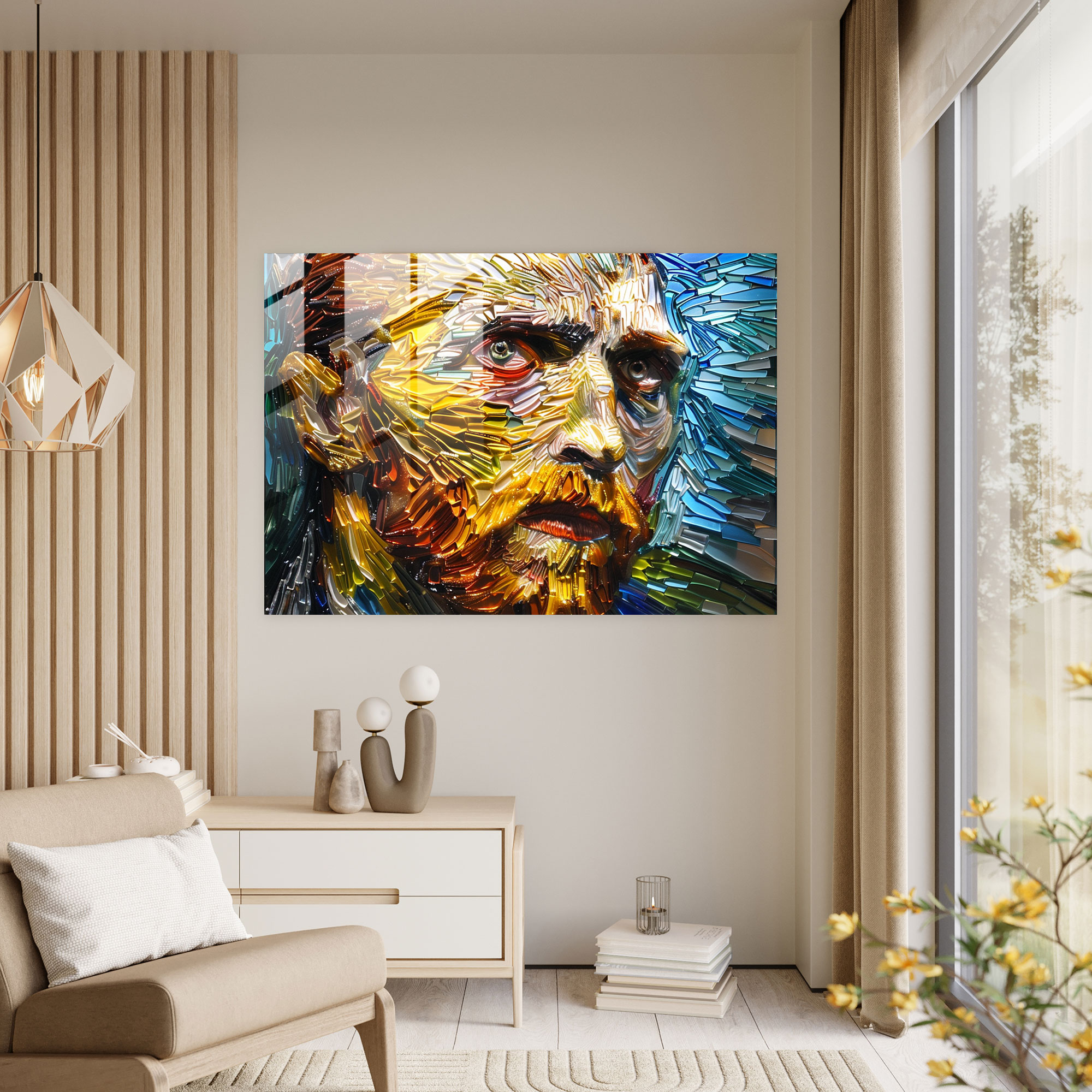 Vincent Van Gogh Glass Wall Art - Self-Portrait Home Decoration - Vincent Van Gogh, Wall Decoration, Modern Art, Glass Wall Art