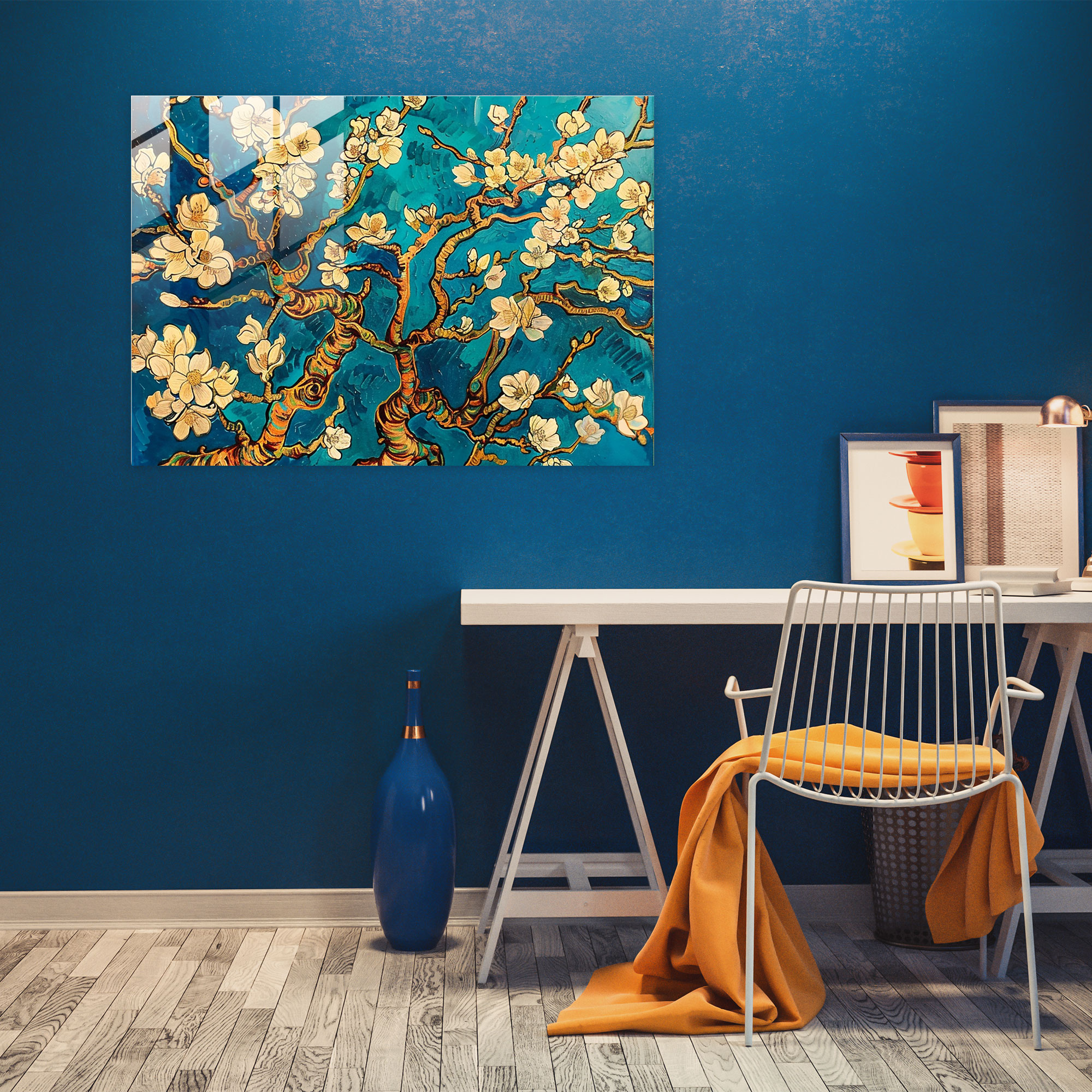 Vincent Van Gogh Glass Print - Blossoming Almond Tree Wall Decoration - Vincent Van Gogh, Glass Print, Modern Art, Vincent Van Gogh