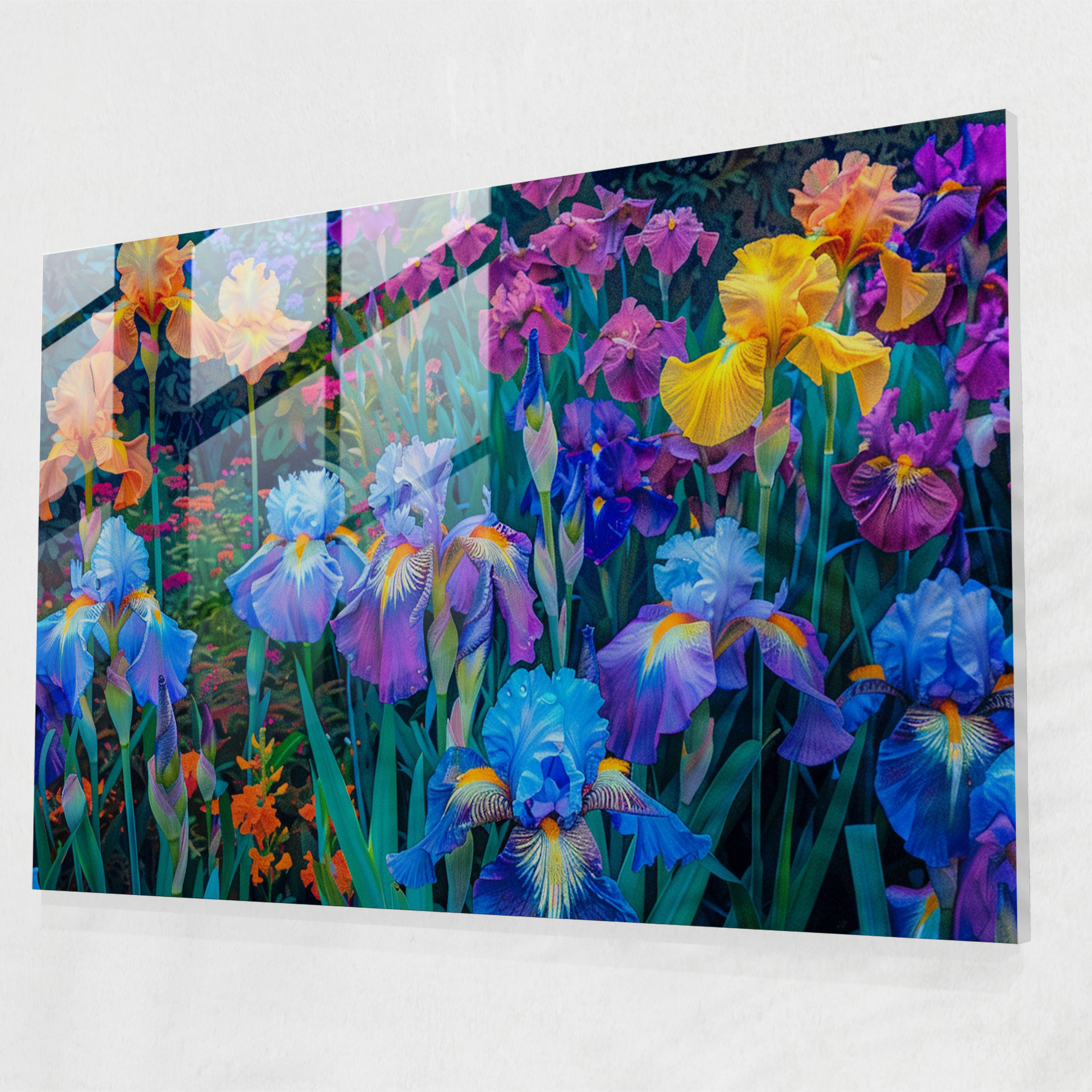 Irises Glass Print Modern Art - Vincent Van Gogh, Home Decoration, Glass Print, Vincent Van Gogh