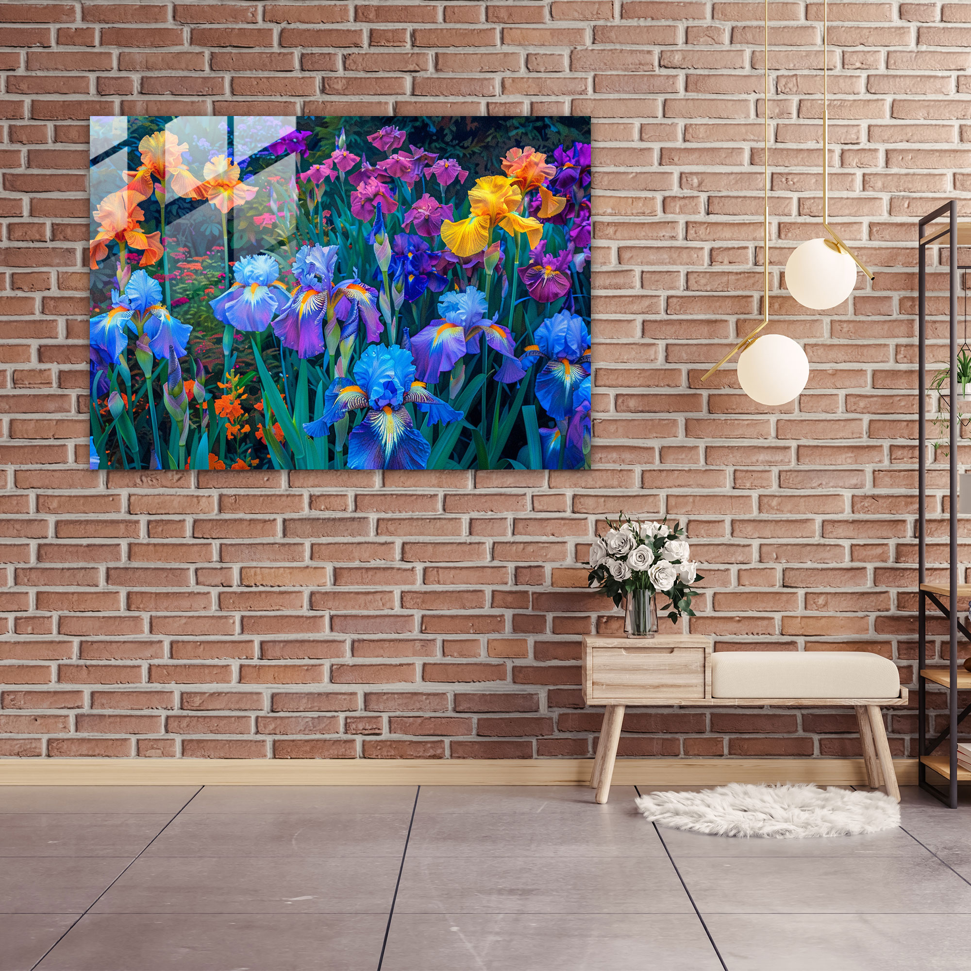 Irises Glass Print Modern Art - Vincent Van Gogh, Home Decoration, Glass Print, Vincent Van Gogh